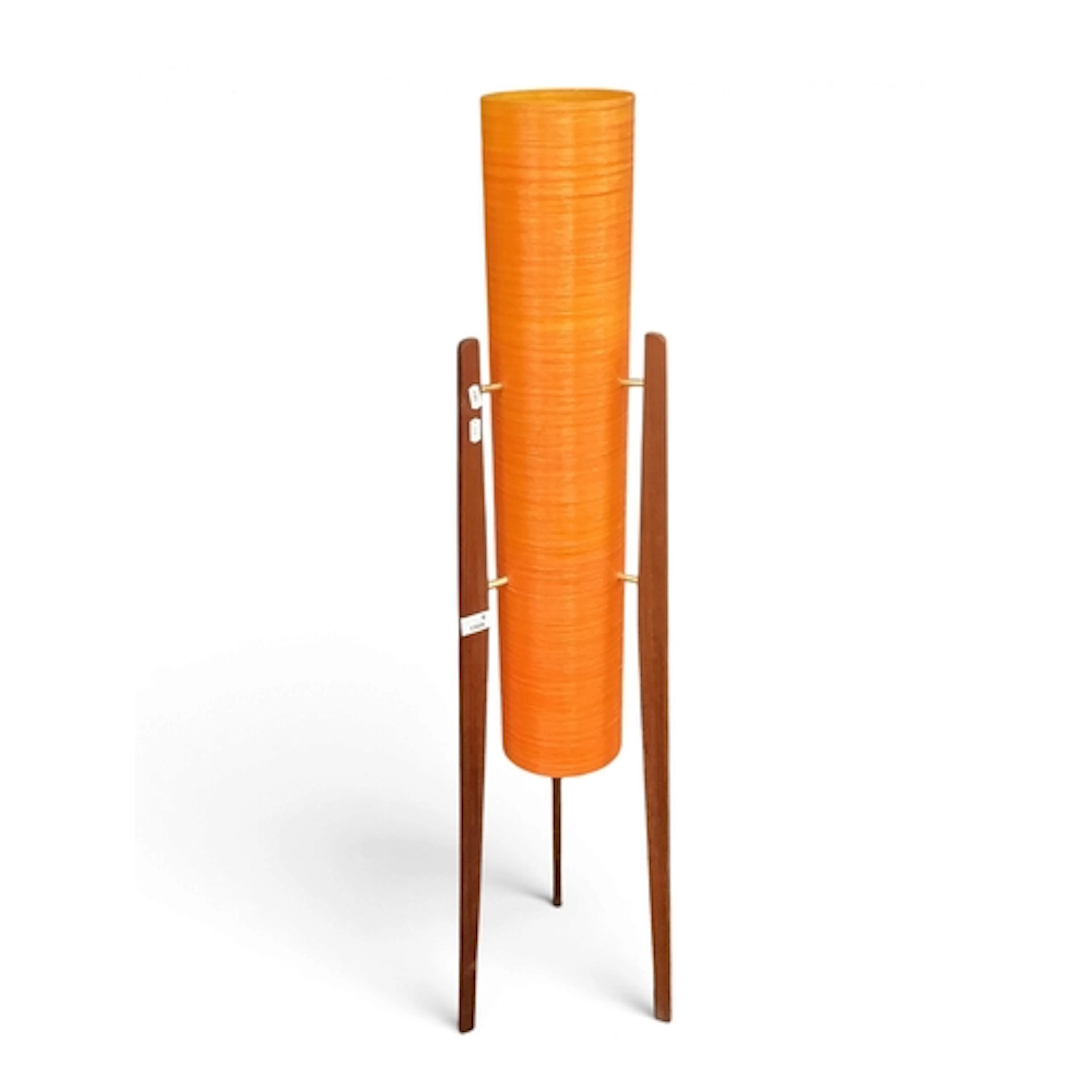 A 1960s/70s Teak-framed Tripod Rocket Floor Lamp, featuring ...