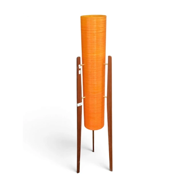 A 1960s/70s Teak-framed Tripod Rocket Floor Lamp, featuring ...