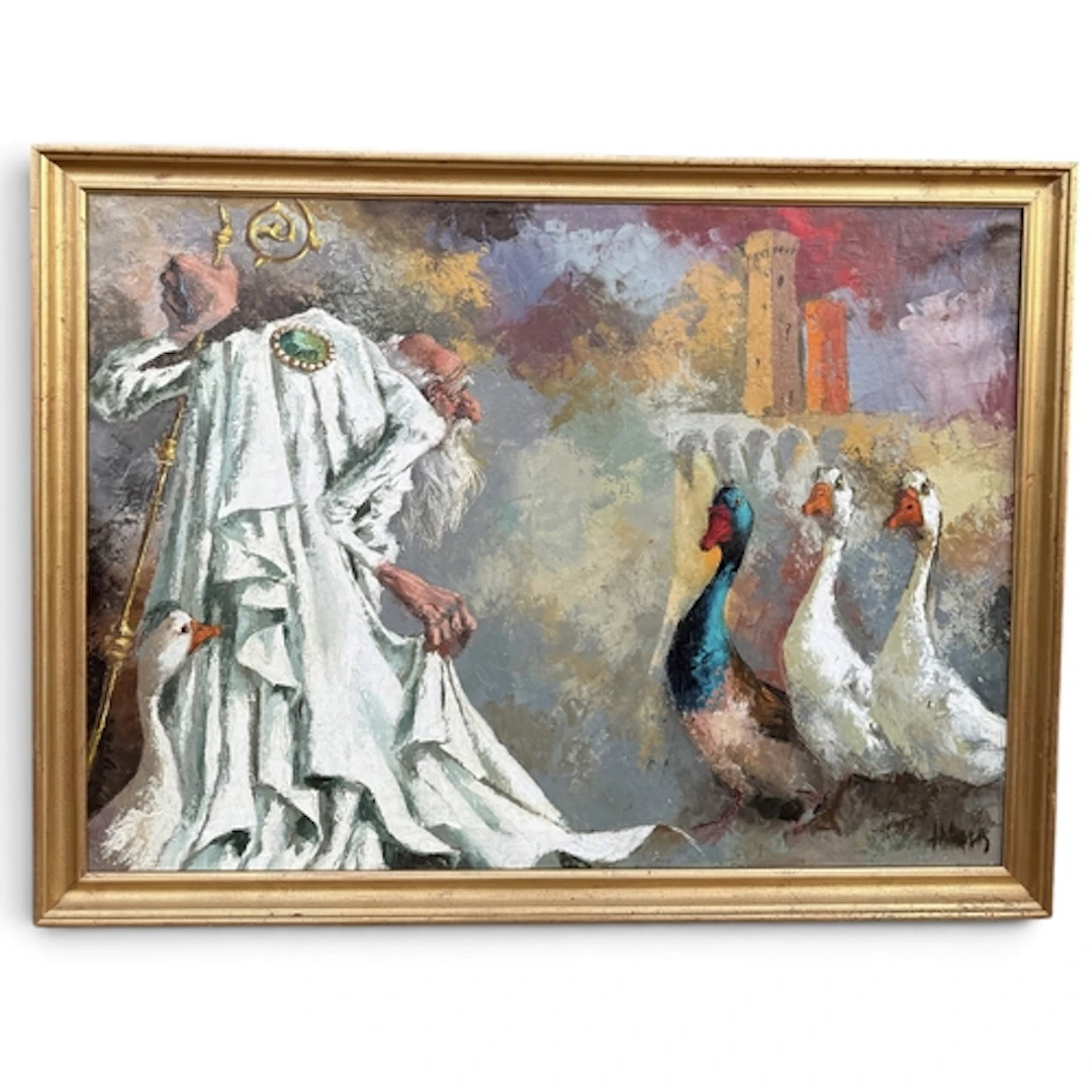 FAUSTO DE LIMA (SPANISH, 1923-1994): CARDINAL AND GEESE Oil ...