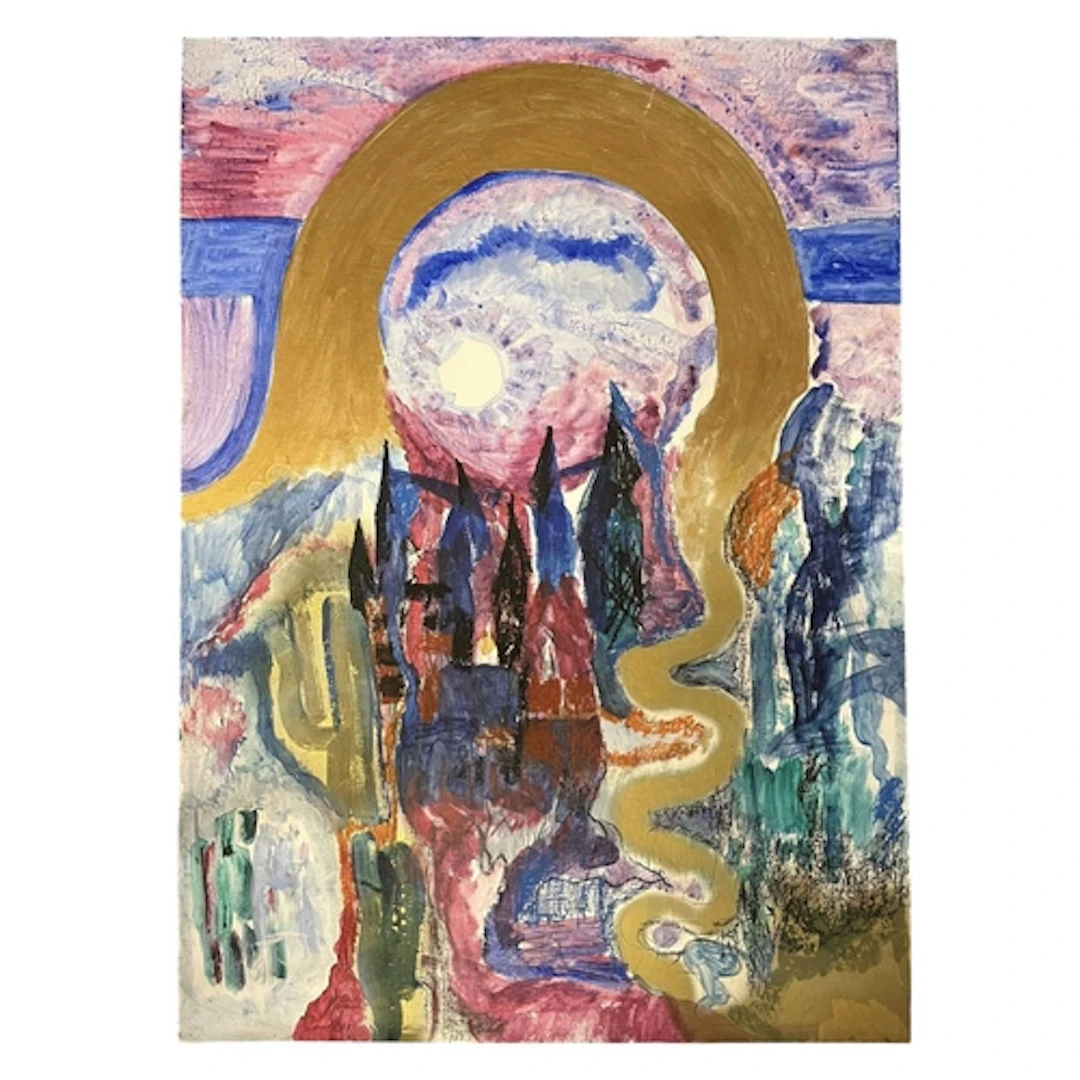 A Contemporary late 20th century mixed media on board abstra...
