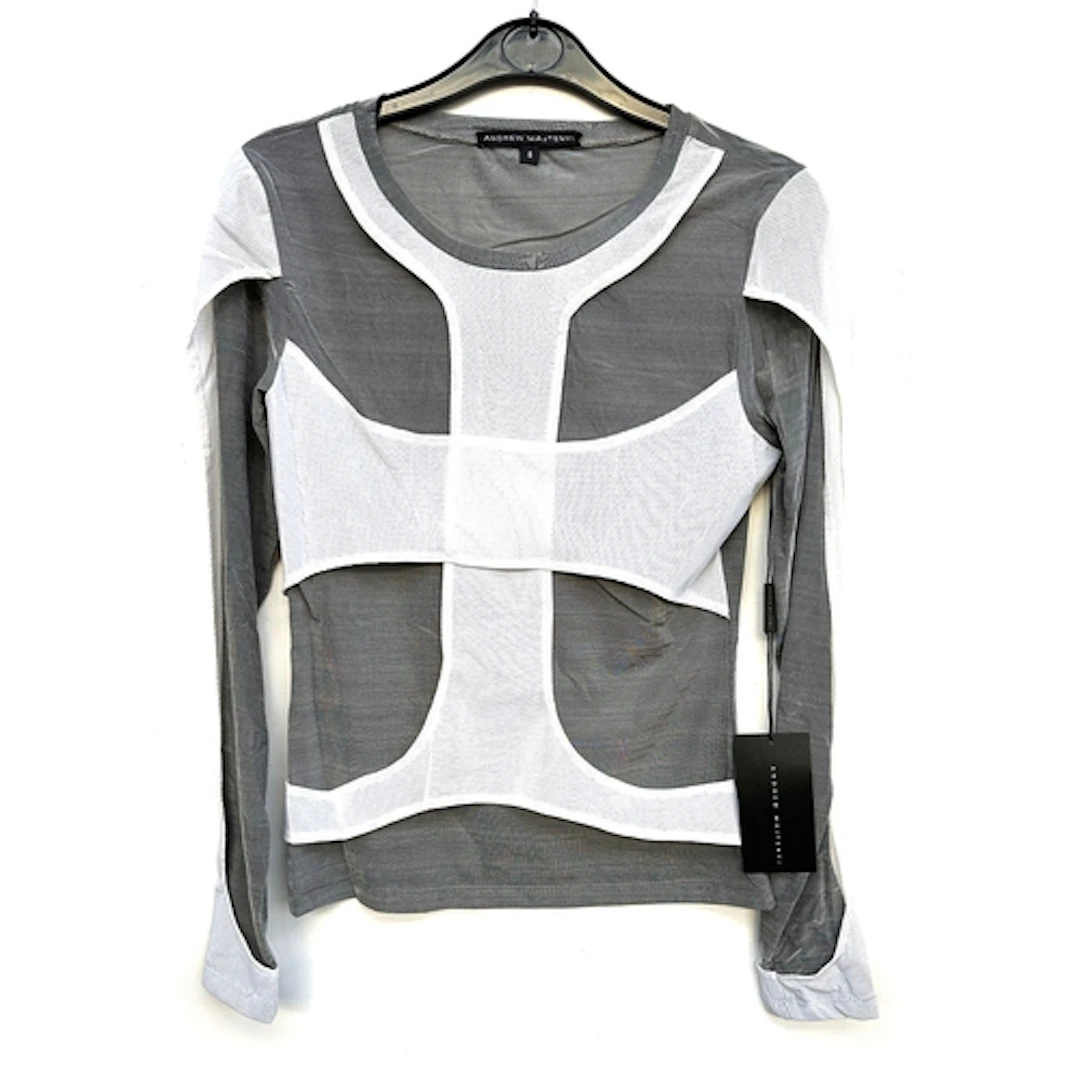 An Andrew Majtenyi, NWT, criss cross stretch top, size 8 RRP...