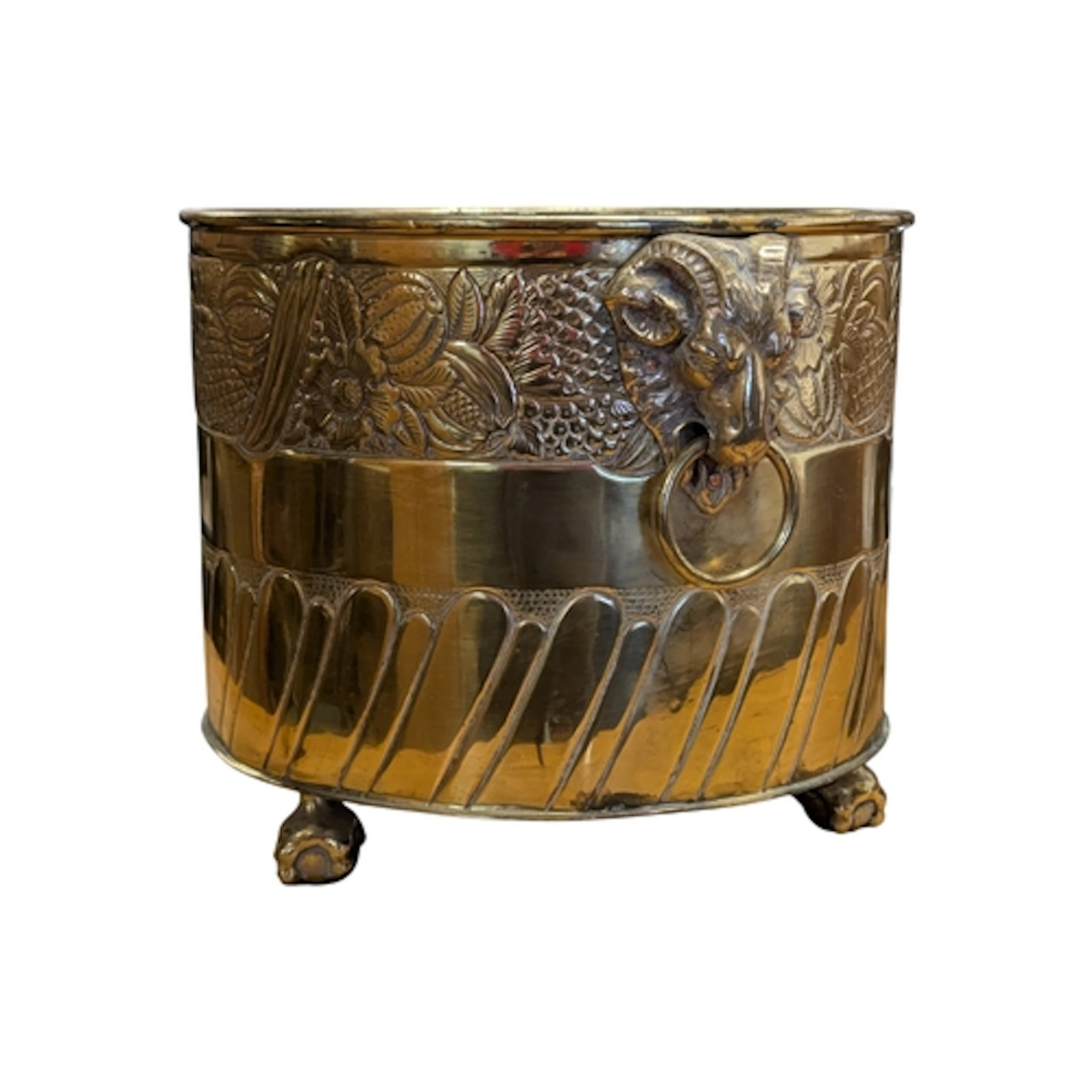 A 19th century Victorian brass log bin / bucket. The log bin...