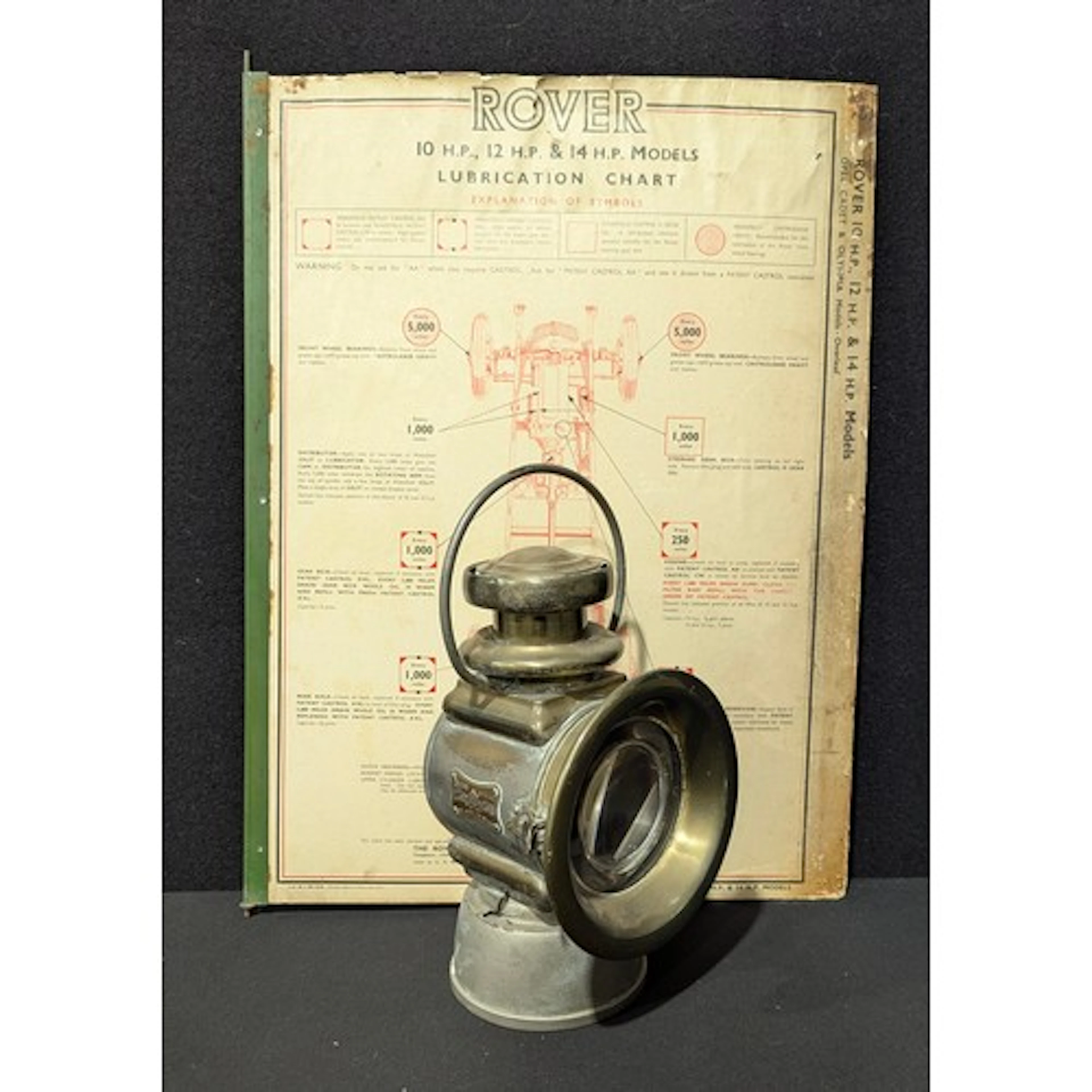 Automobilia - a Lucas, King of the Road, brass car or carria...