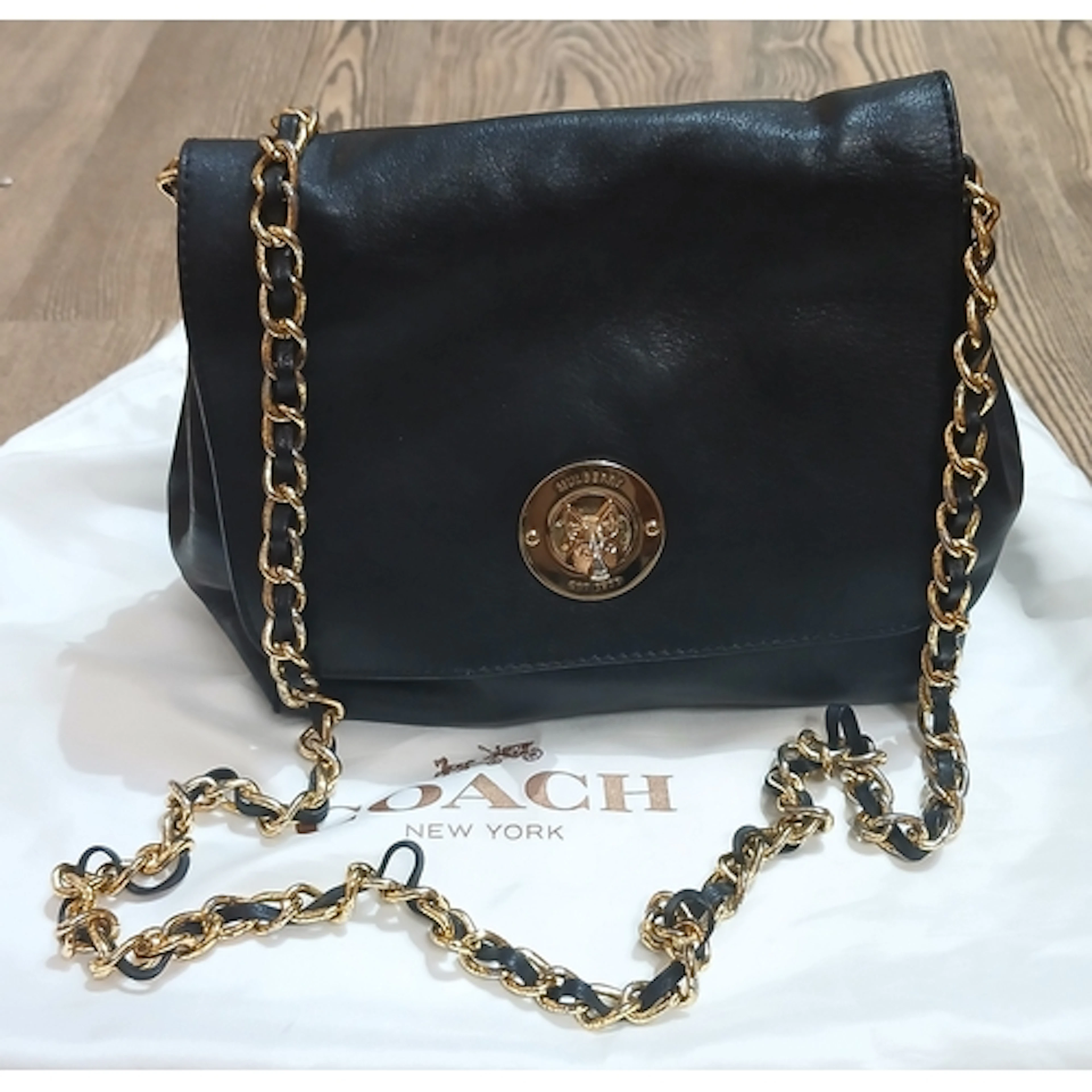 MULBERRY, black fox lock shoulder bag with strap, associated...