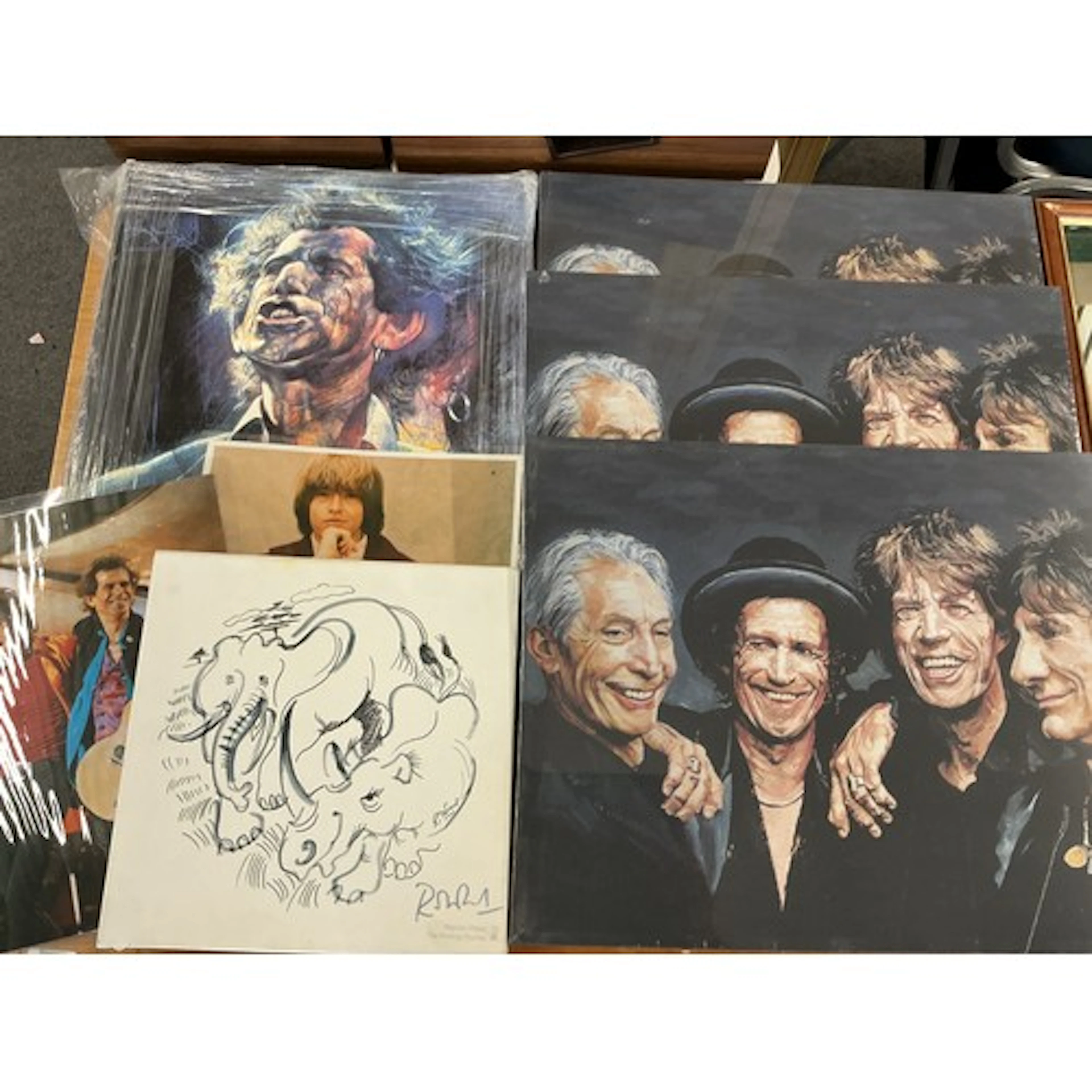 A collection of Rolling Stones canvas prints and pictures.