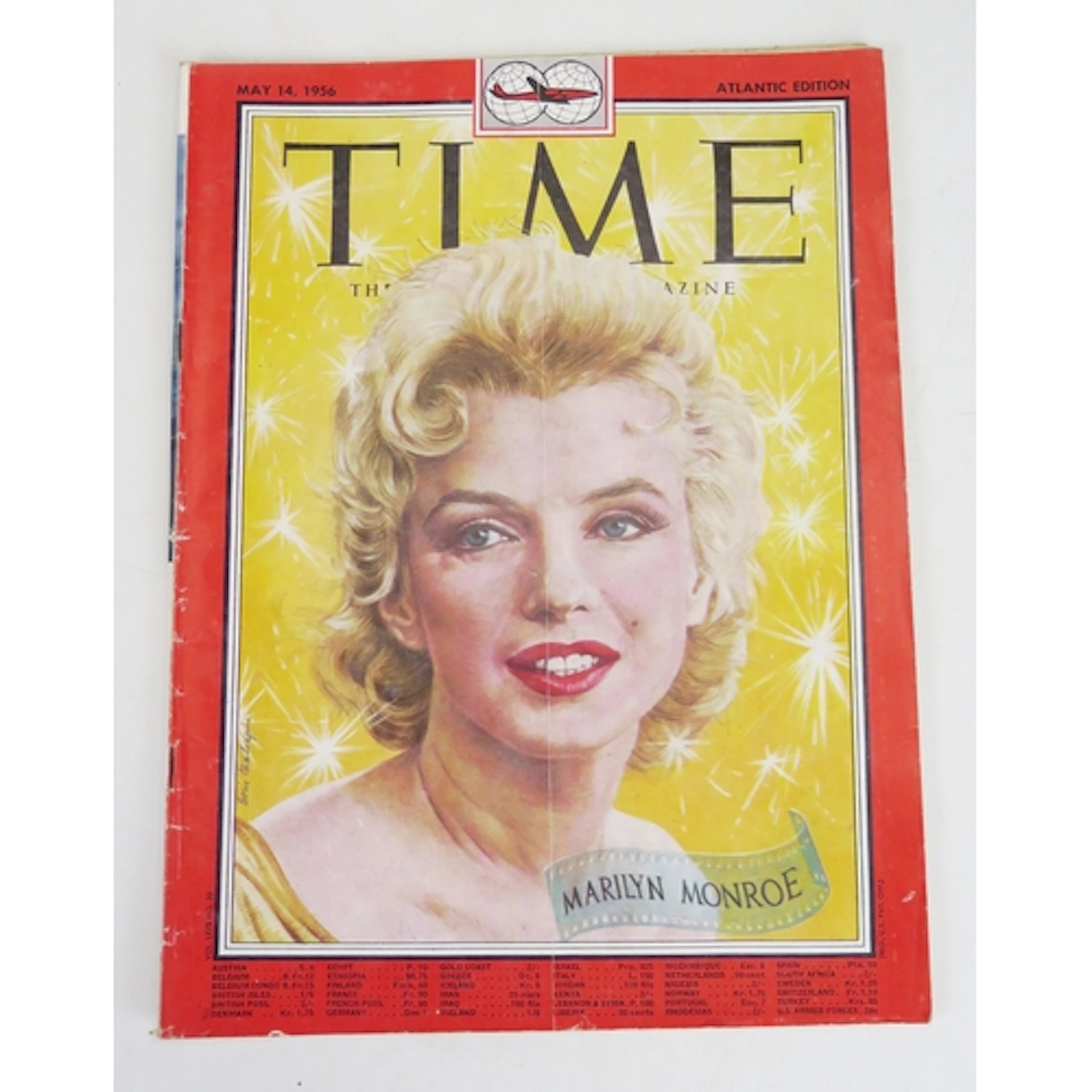 Time Magazine 'Marilyn Monroe' May 14, 1956 issue, Atlantic ...