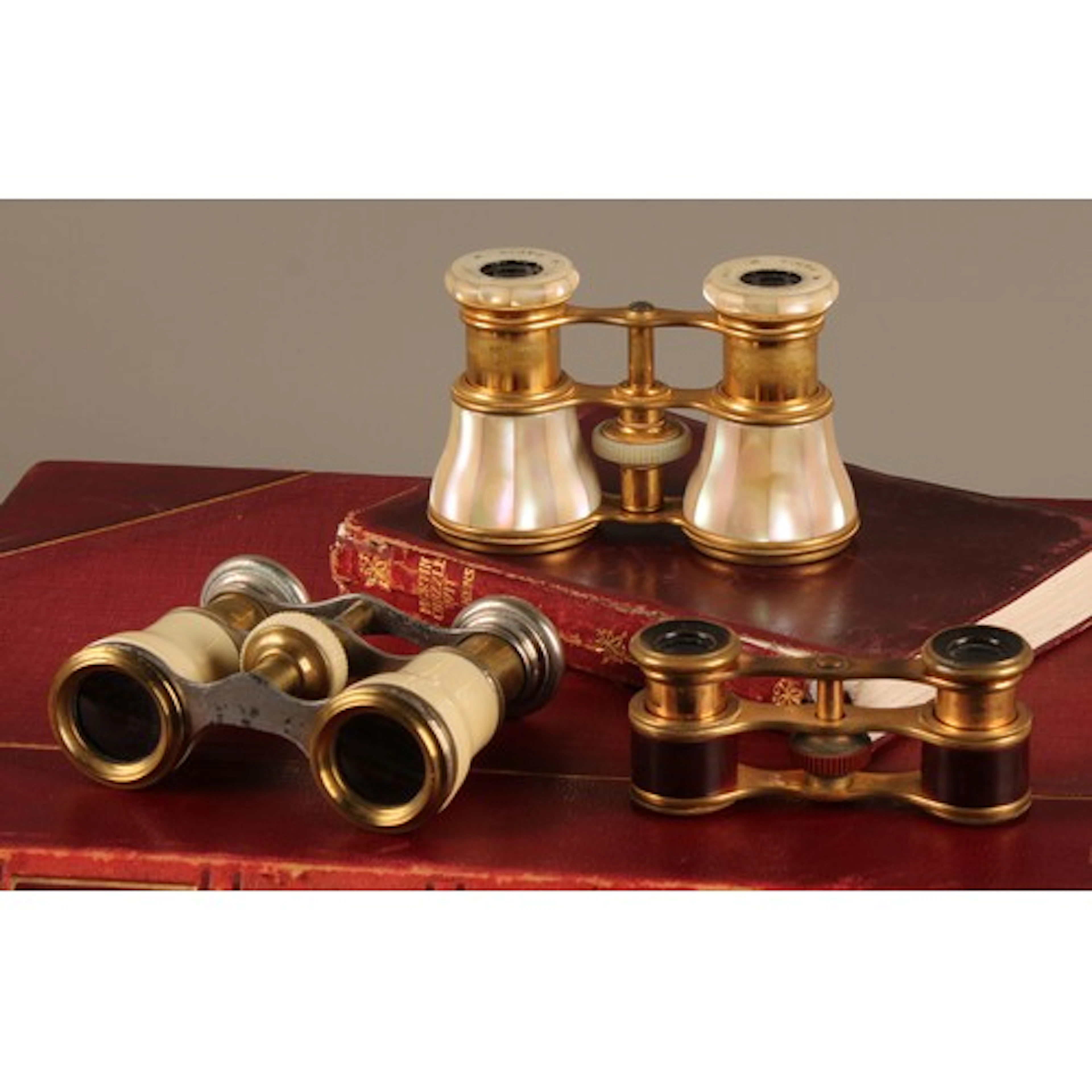 A pair of 19th century French mother-of-pearl opera glasses,...