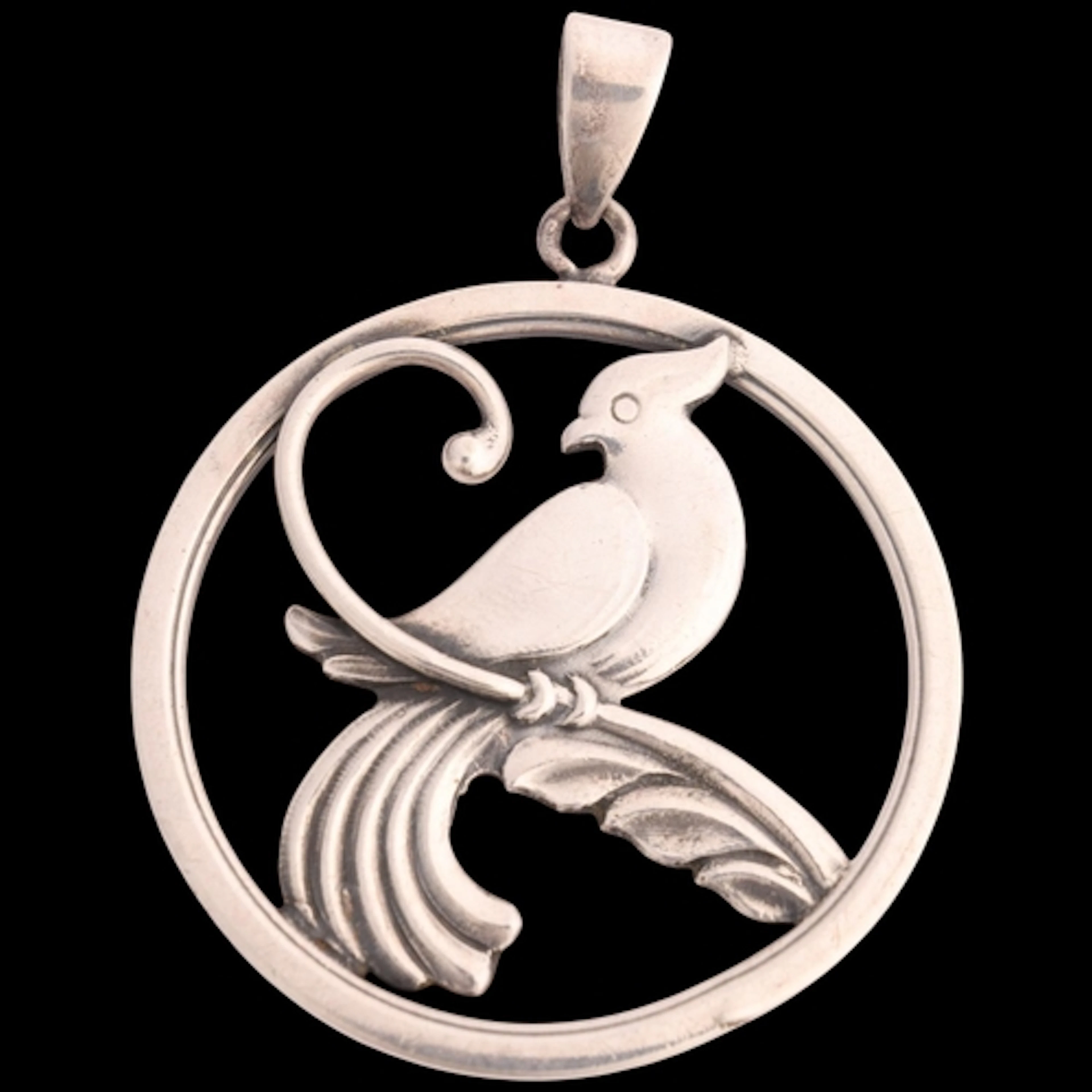 EILER & MARLOE - an Art Deco style Danish silver bird pendan...