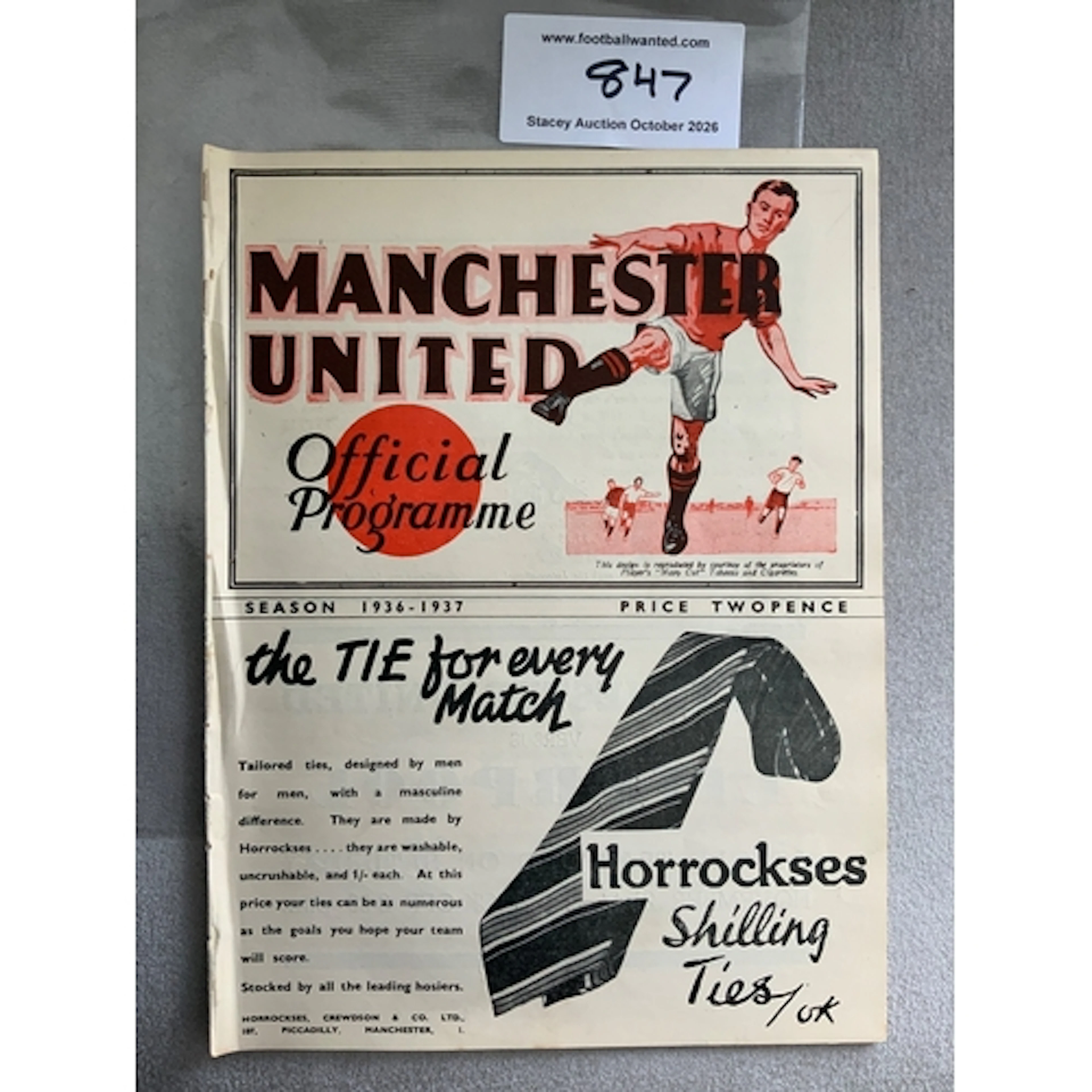 1936 - 1937 Manchester United v Charlton Football Programme:...