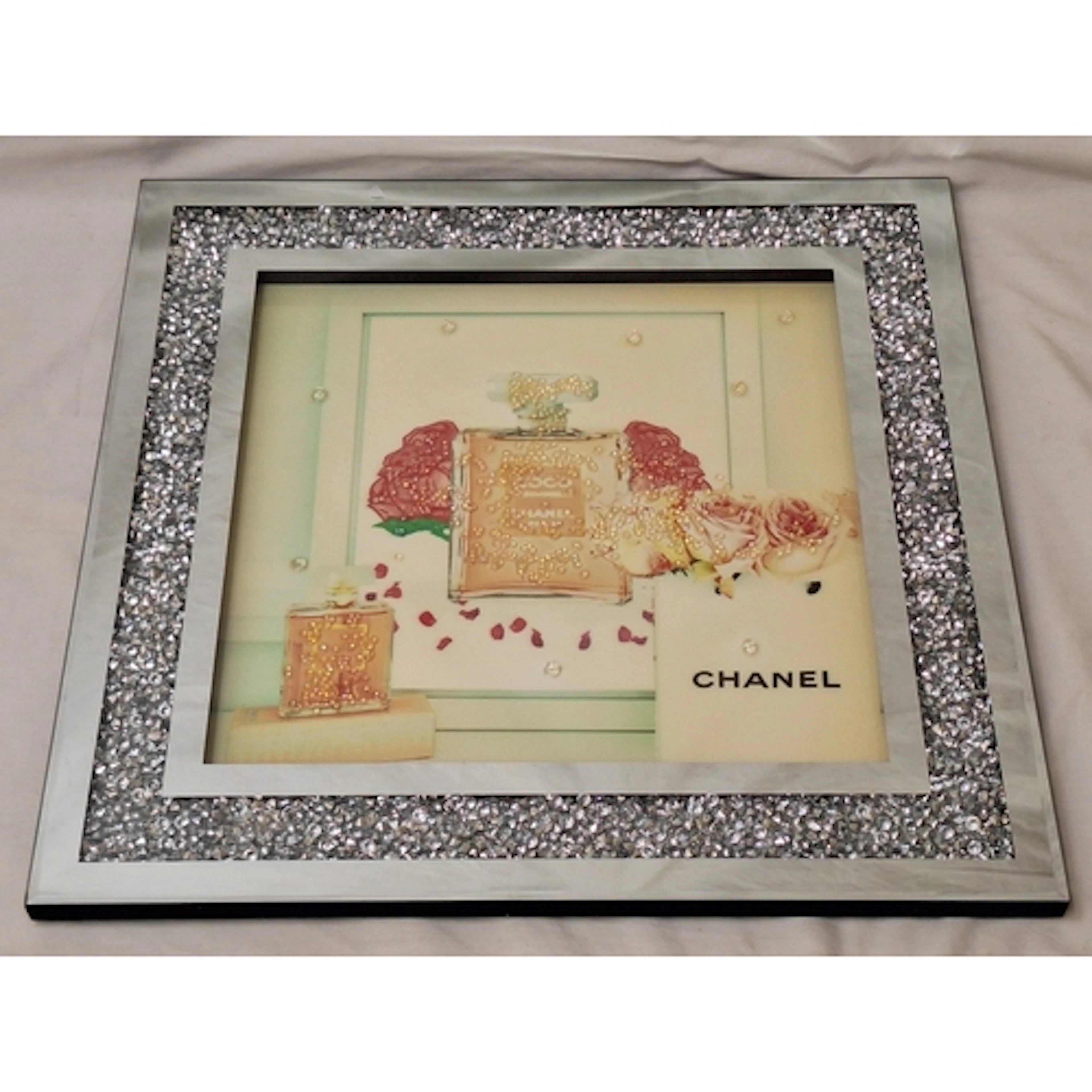 Framed Embellished Coco Chanel Print approx. 55cm W x 55cm H...