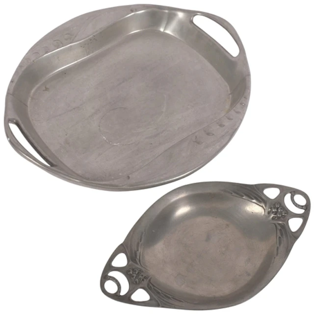 A kayserzinn twin handled pewter serving dish and an Achille...