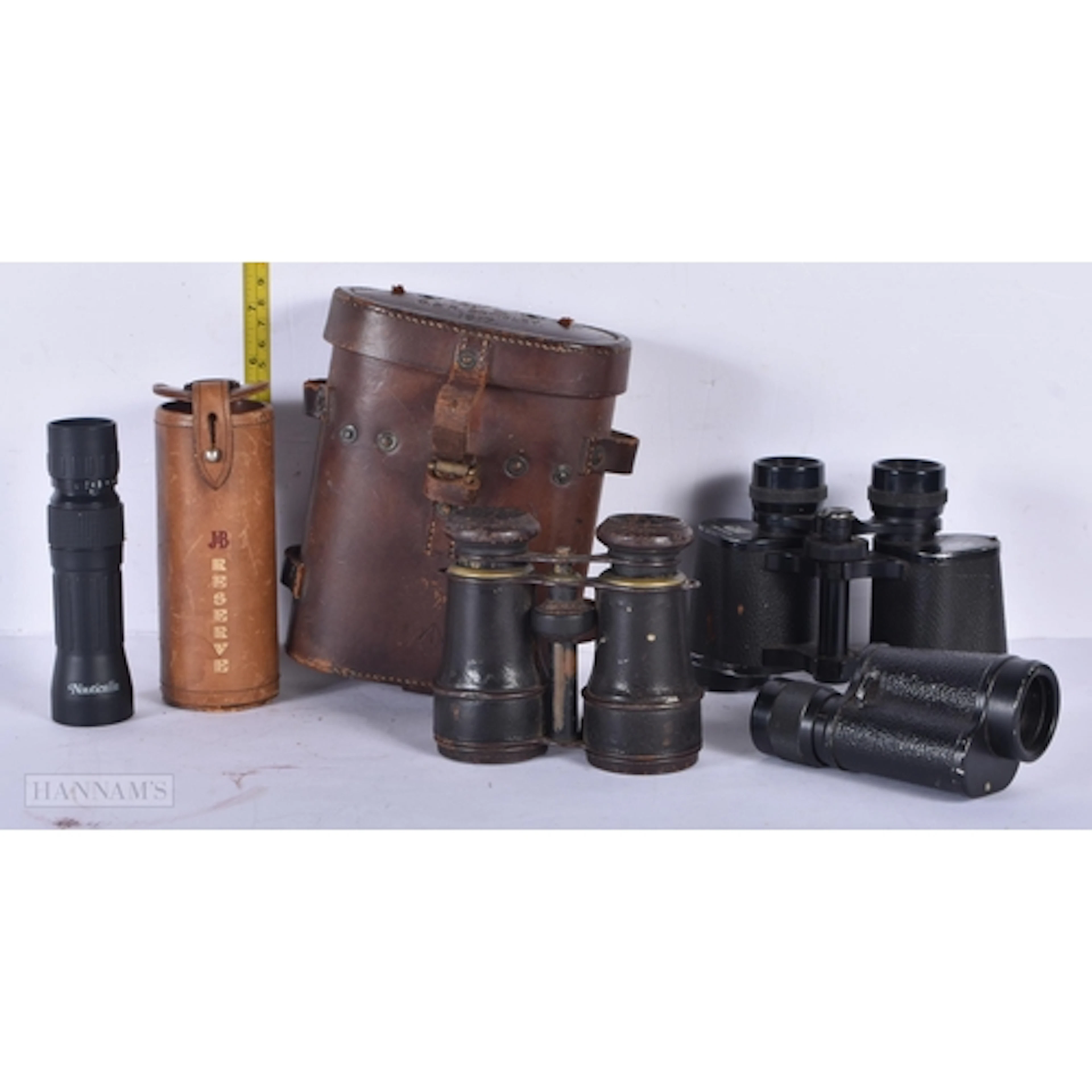 A pair of cased military binoculars together with a Russian ...