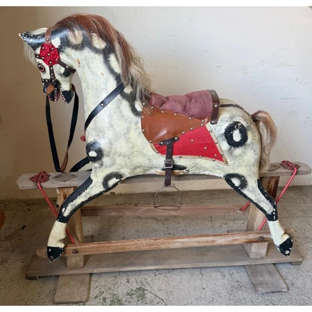 A Collinsons and sons 1950s rocking horse AF.