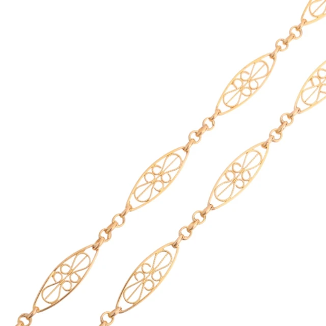 An Antique French? 18ct gold fancy link chain necklace, the ...