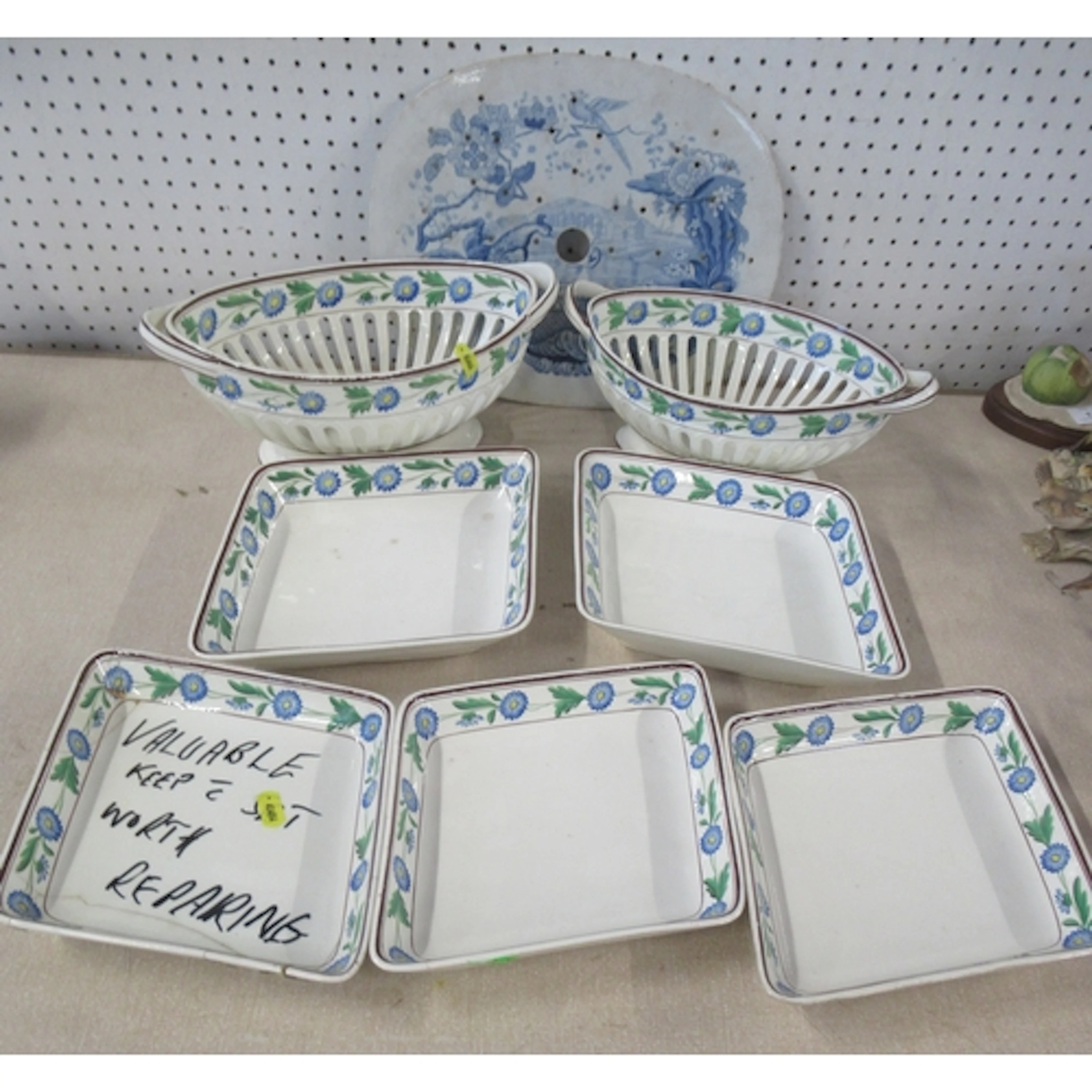 A 19th century Spode service, comprising two pierced baskets...