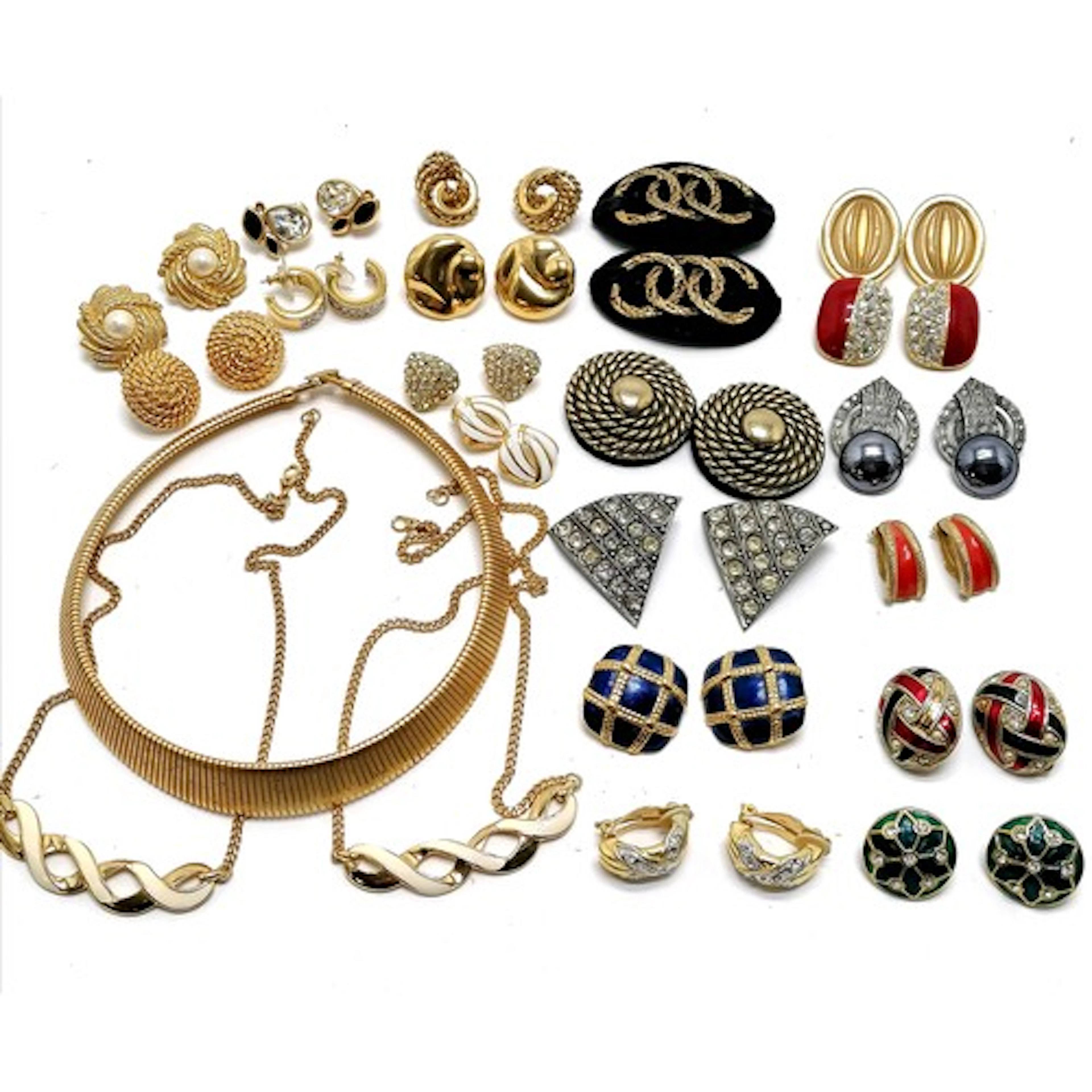 Qty of Monet gold tone jewellery inc collar, clip-on earring...