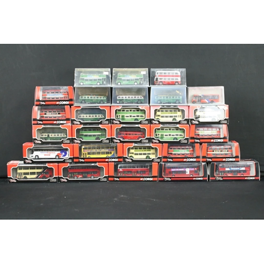 28 Boxed / cased Corgi Original Omnibus diecast model buses ...