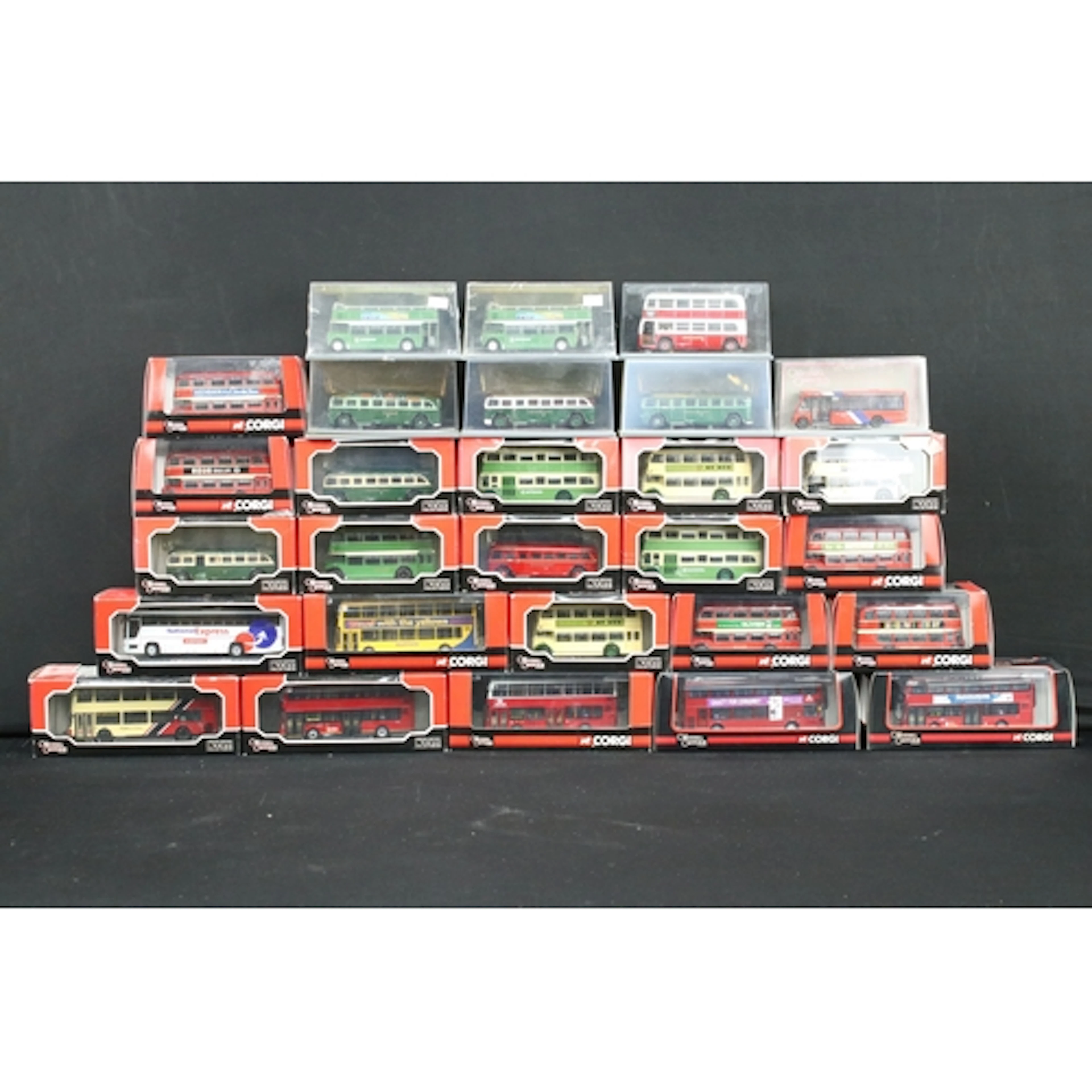 28 Boxed / cased Corgi Original Omnibus diecast model buses ...