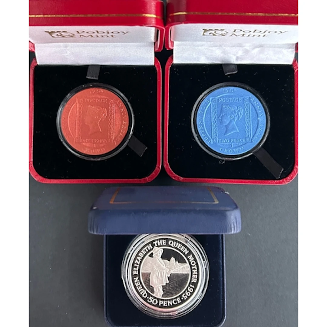 A group of three Ascension Island boxed silver proof coins, ...