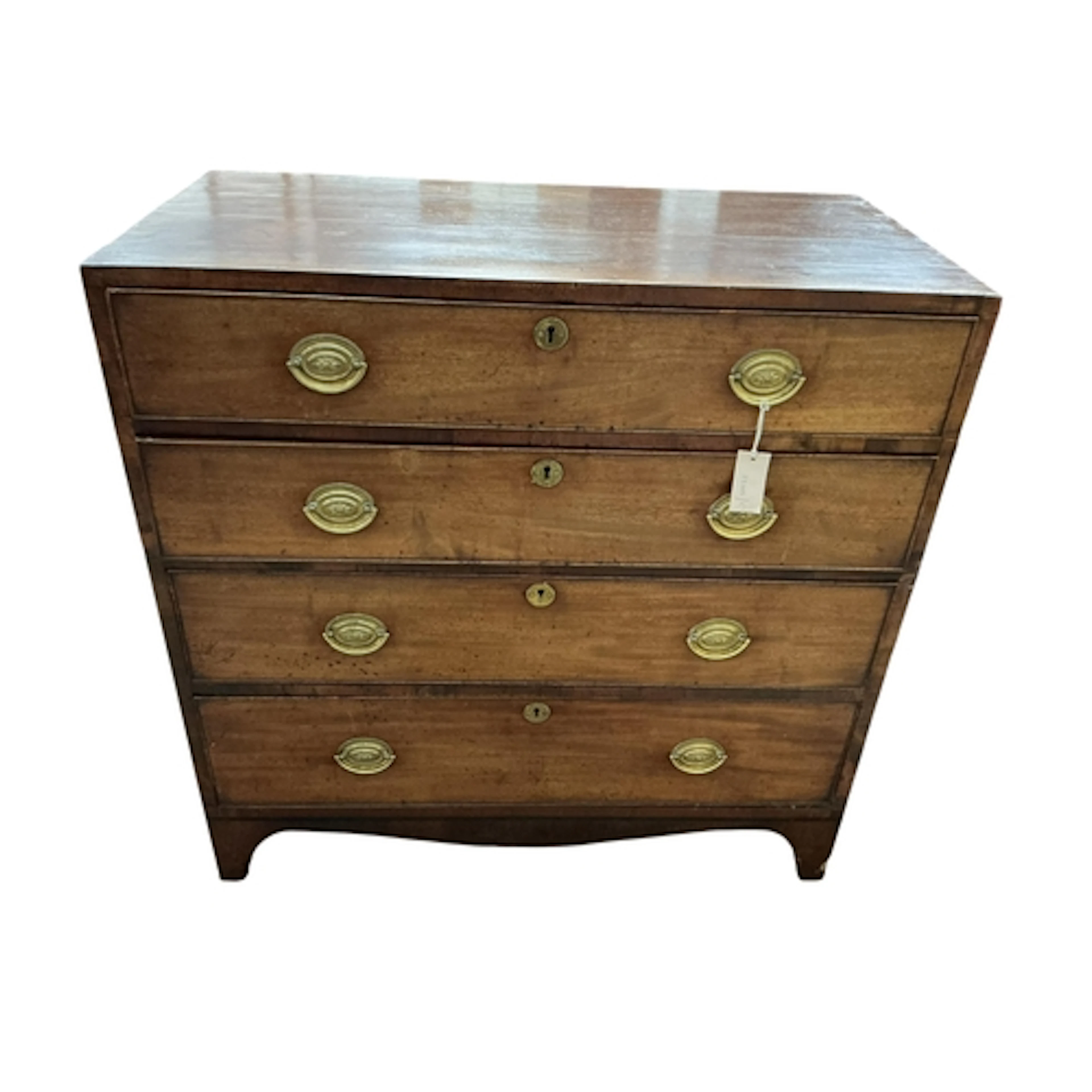 A small George III mahogany chest of drawers, width 92cm, de...