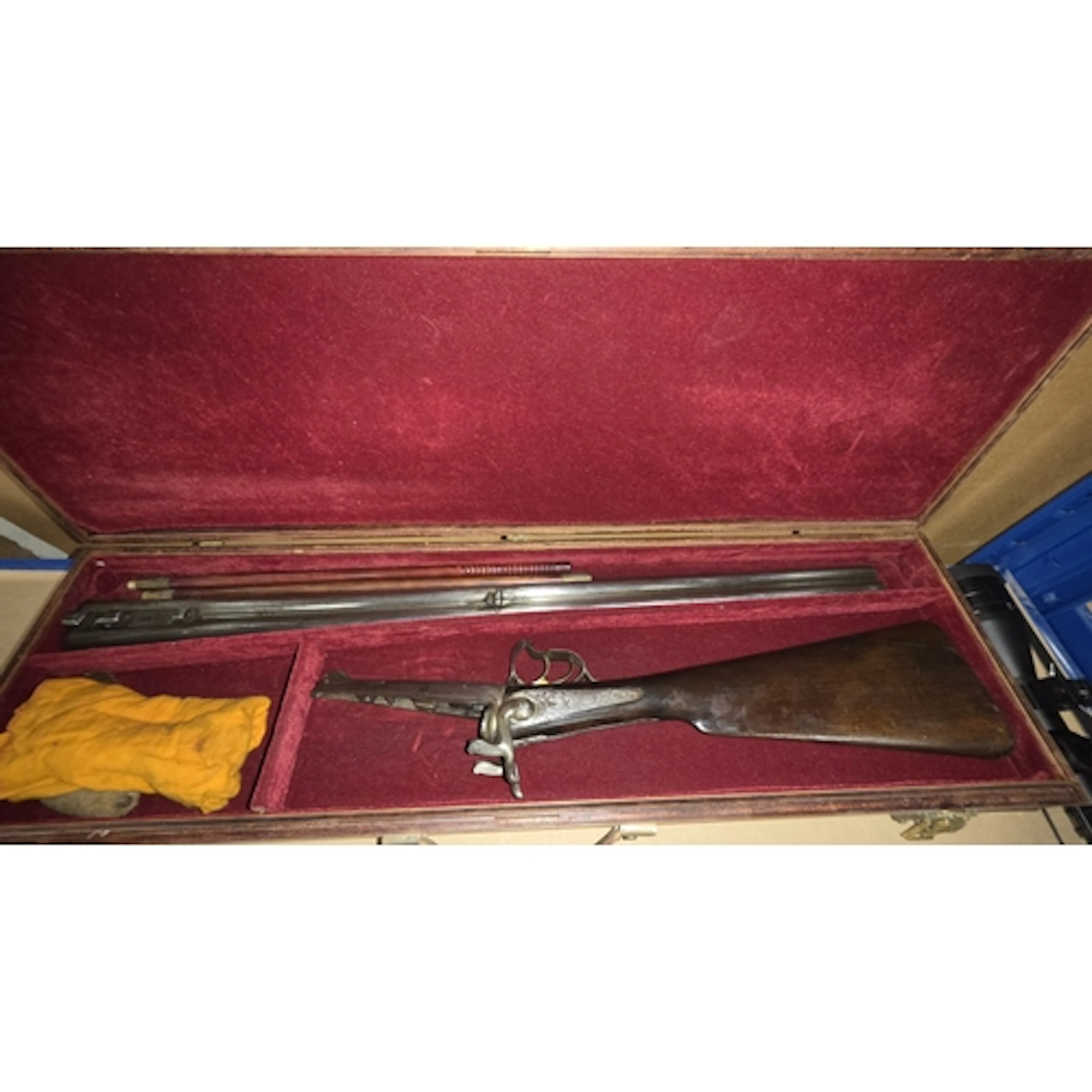 Obsolete calibre, pin fire double barrel sporting gun with e...