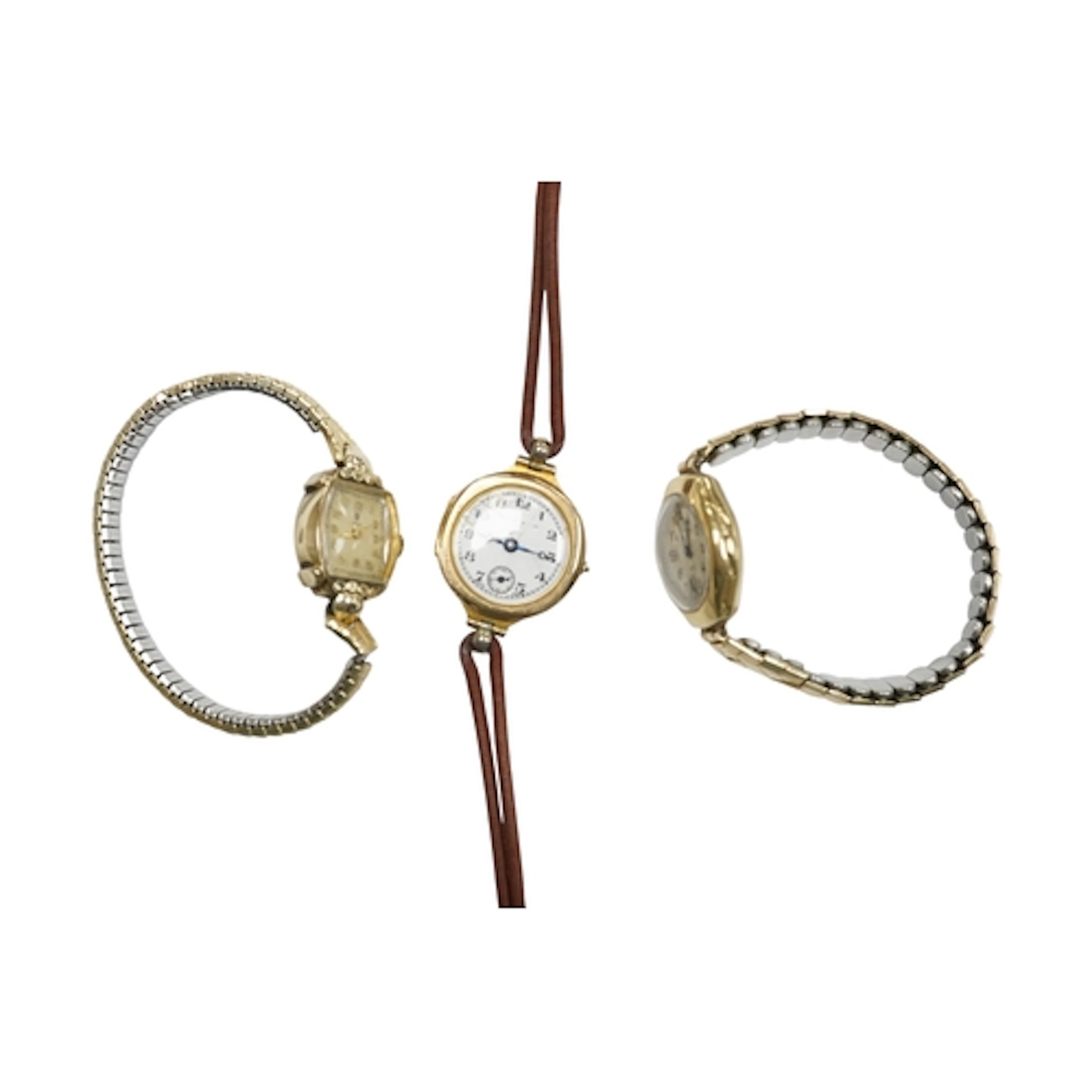 A lady's 9ct gold manual wind wrist watch with white Arabic ...
