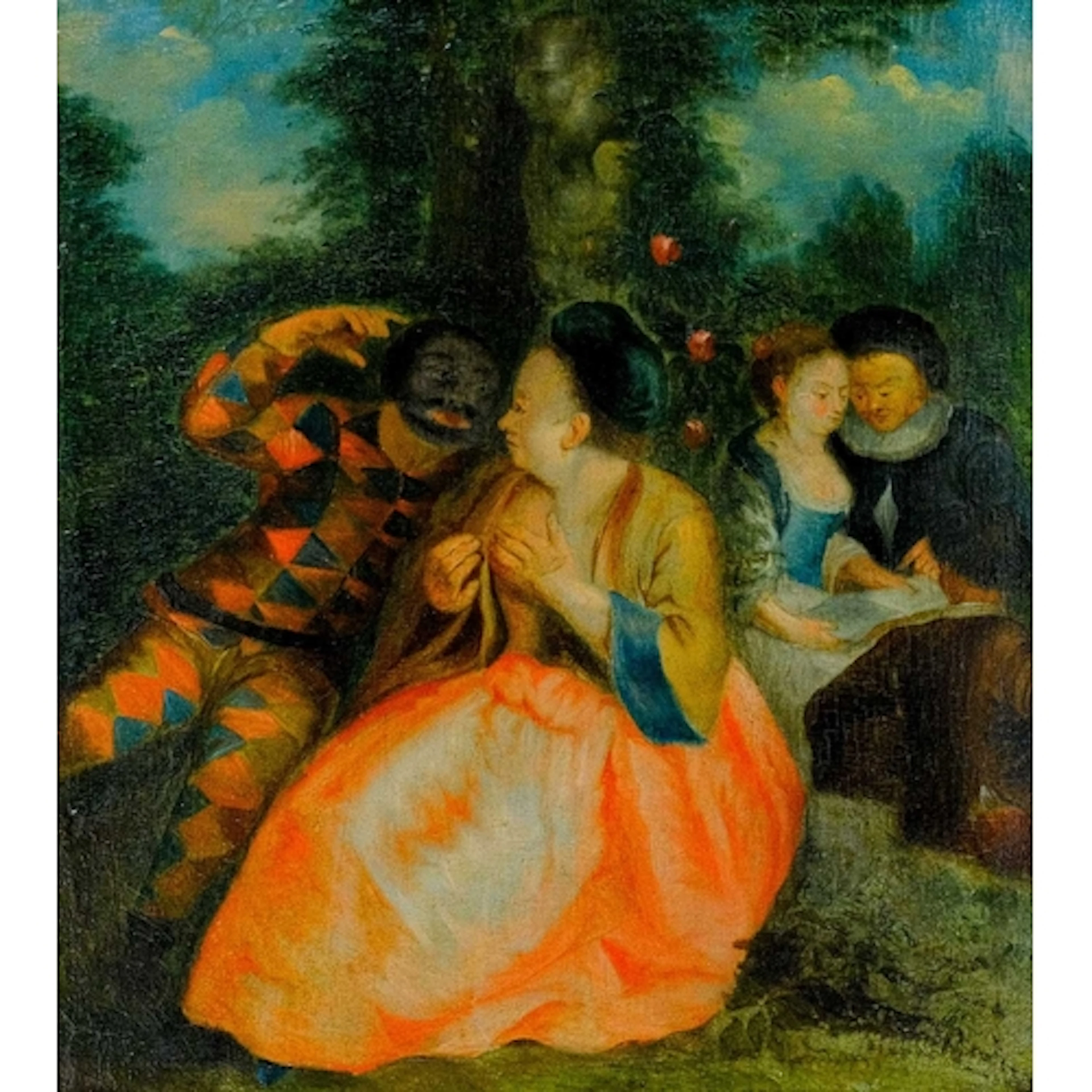§ Venetian School Harlequin's Play Oil on panel, 28 x 23cm, ...