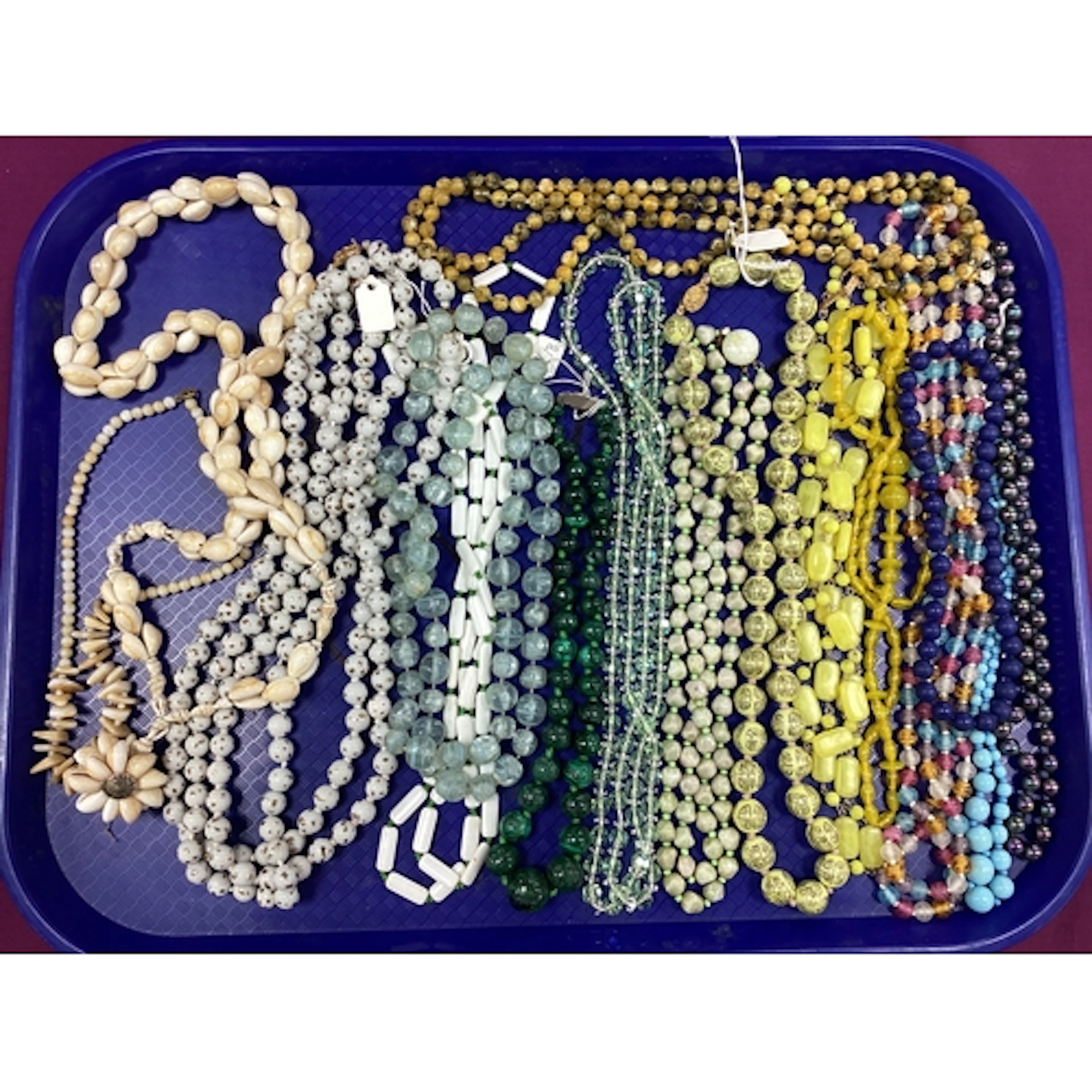 Vintage and Later Bead Necklaces, including Chinese ceramic,...