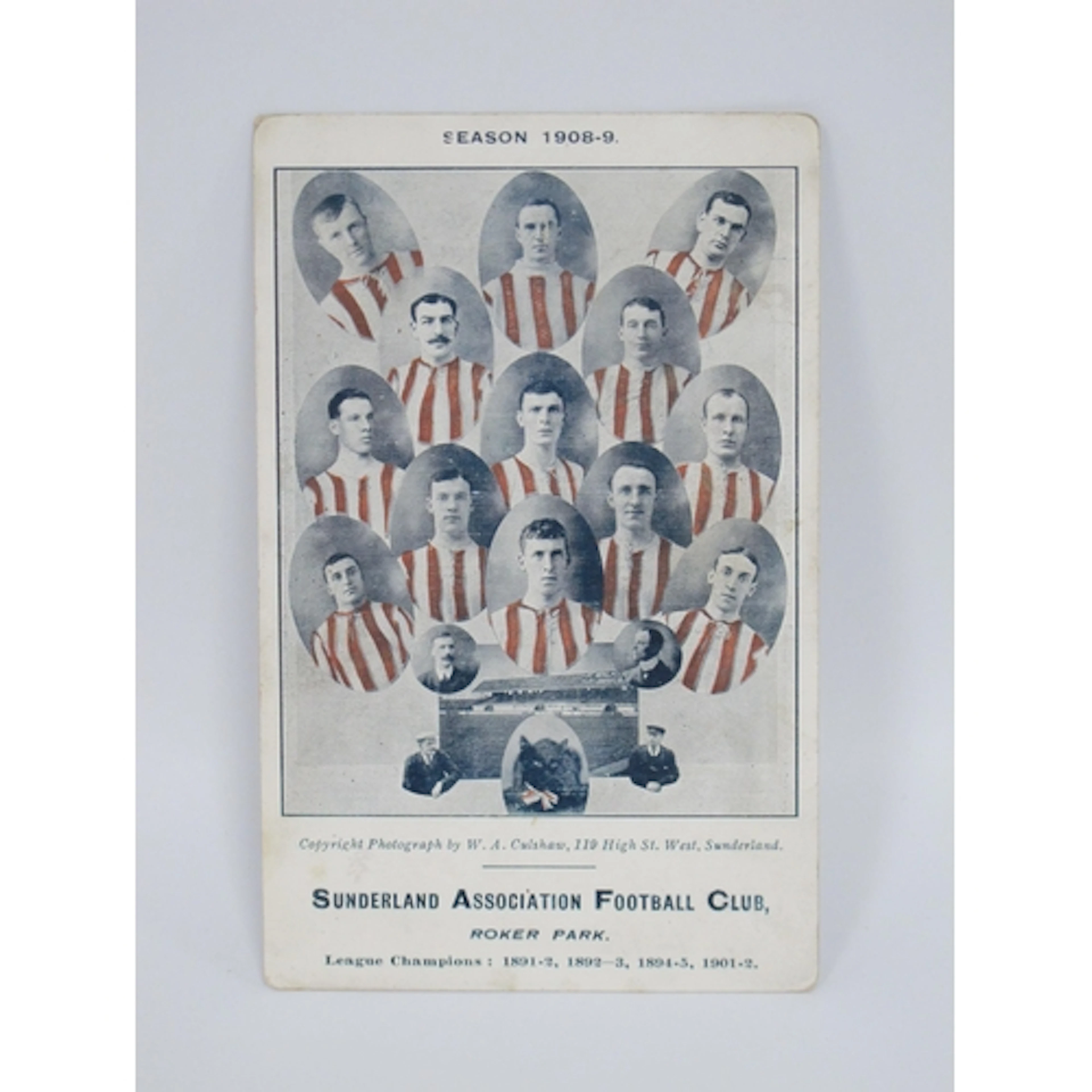 Sunderland 1908-9 Postcard Colour Tinted, featuring a thirte...
