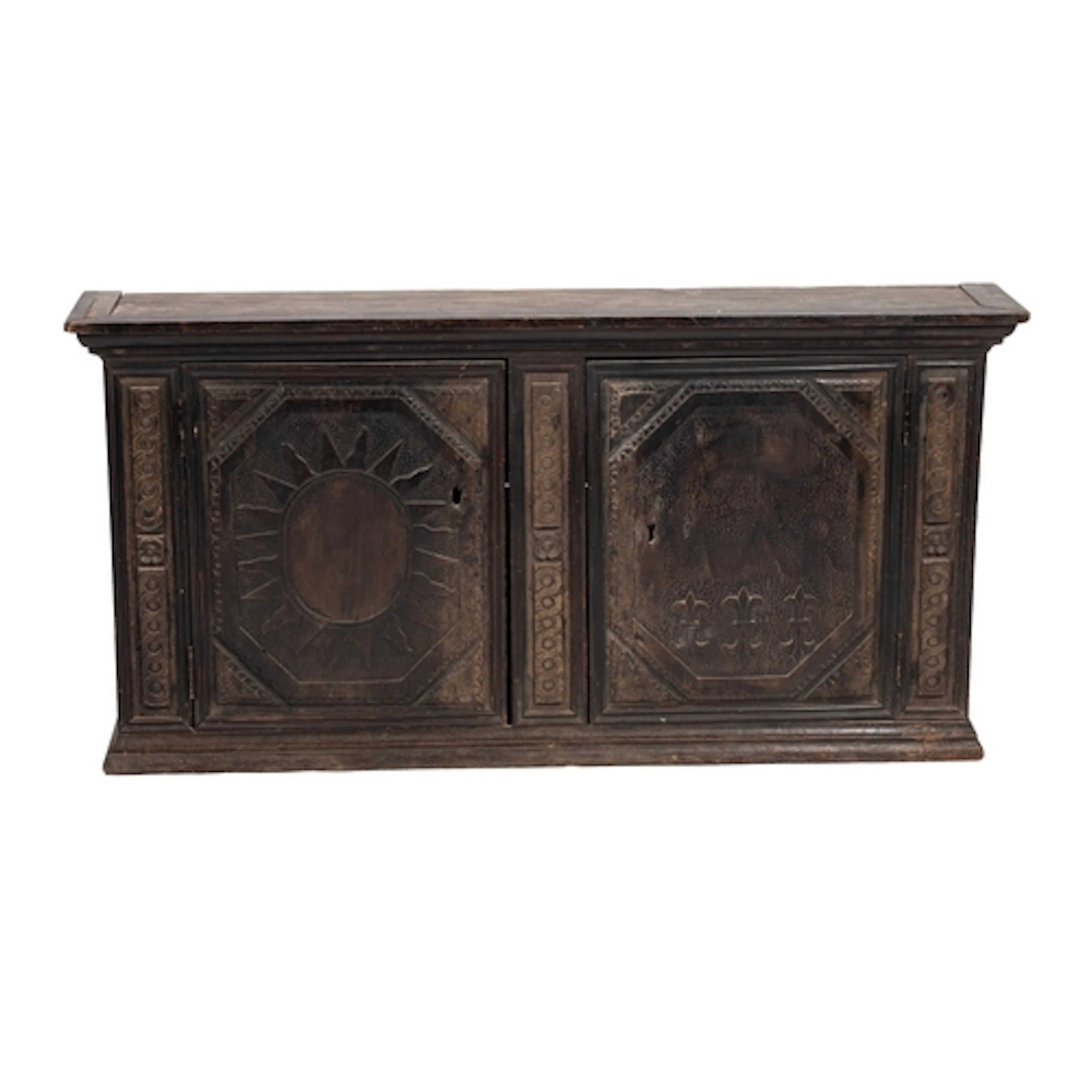 A Continental, probably French stained hardwood hanging cabi...