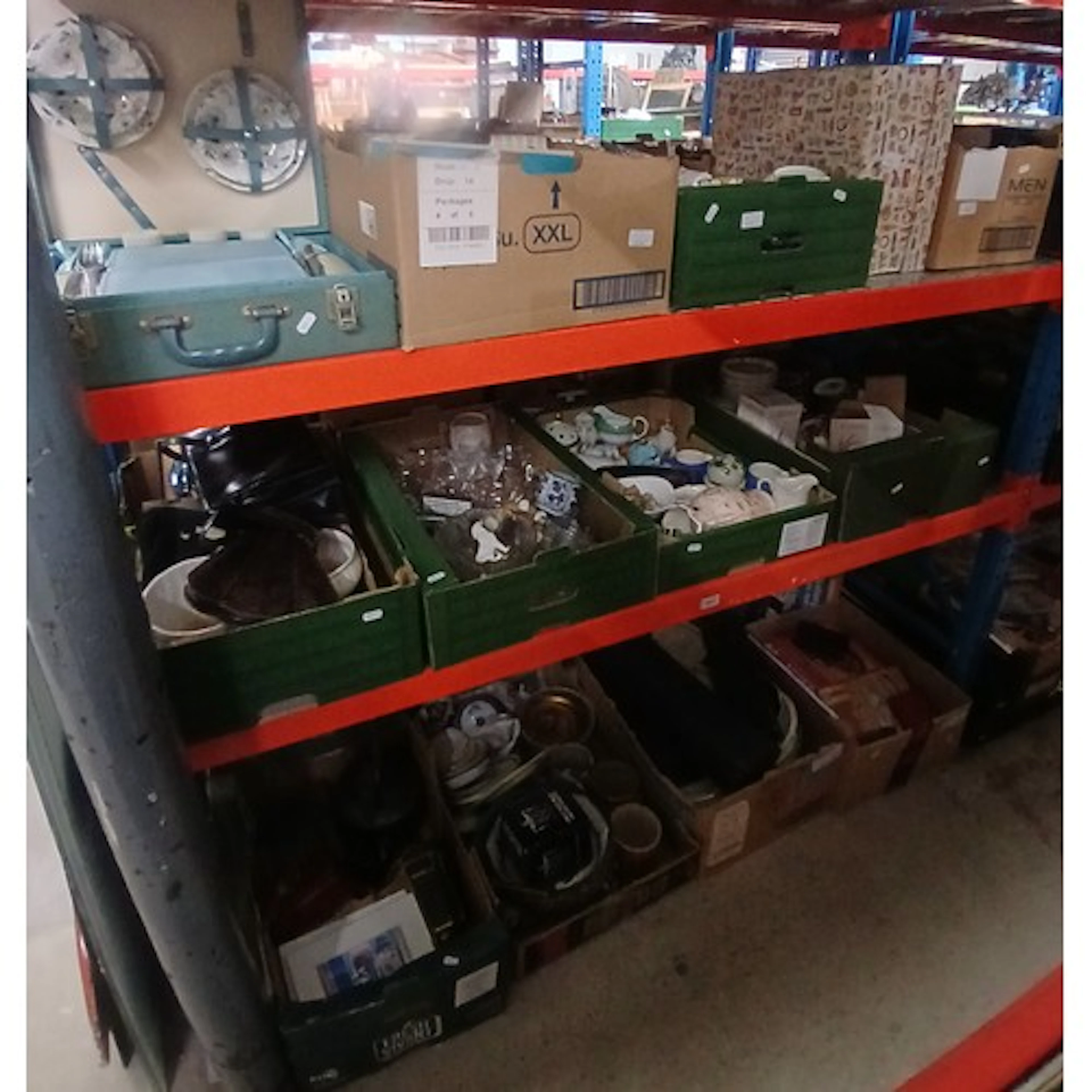 11 boxes of mixed irems including boxed drinking glasses, po...