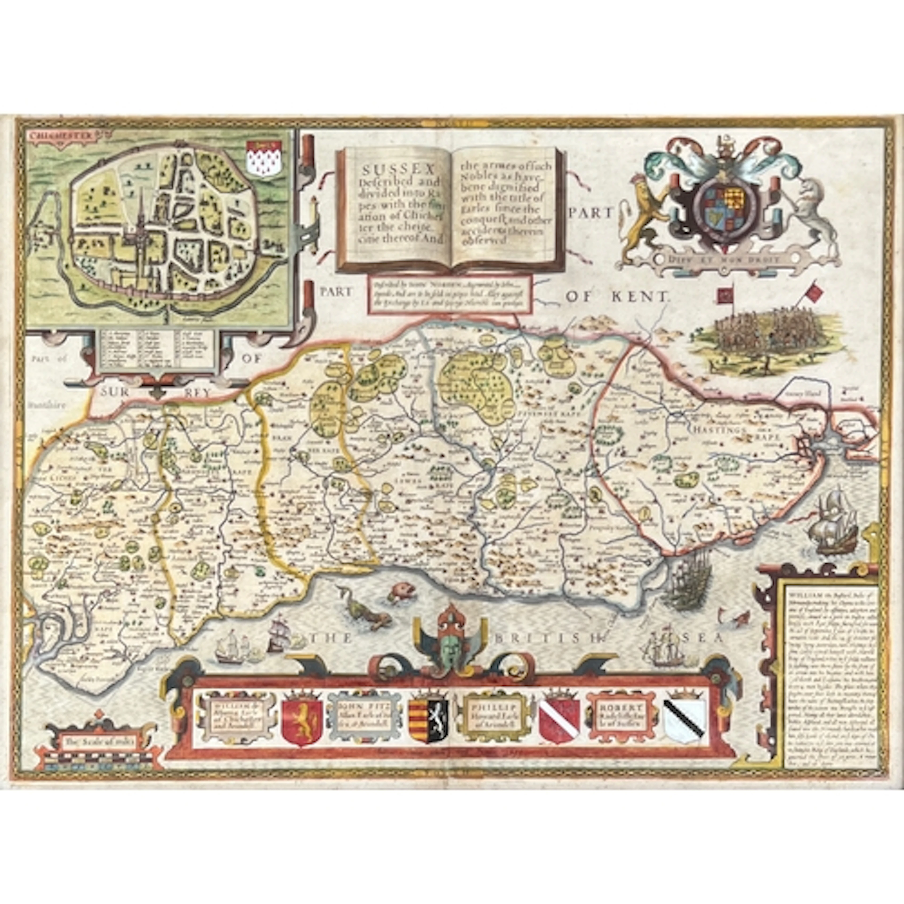 John Norden and John Speed, 'Sussex Described and divided in...