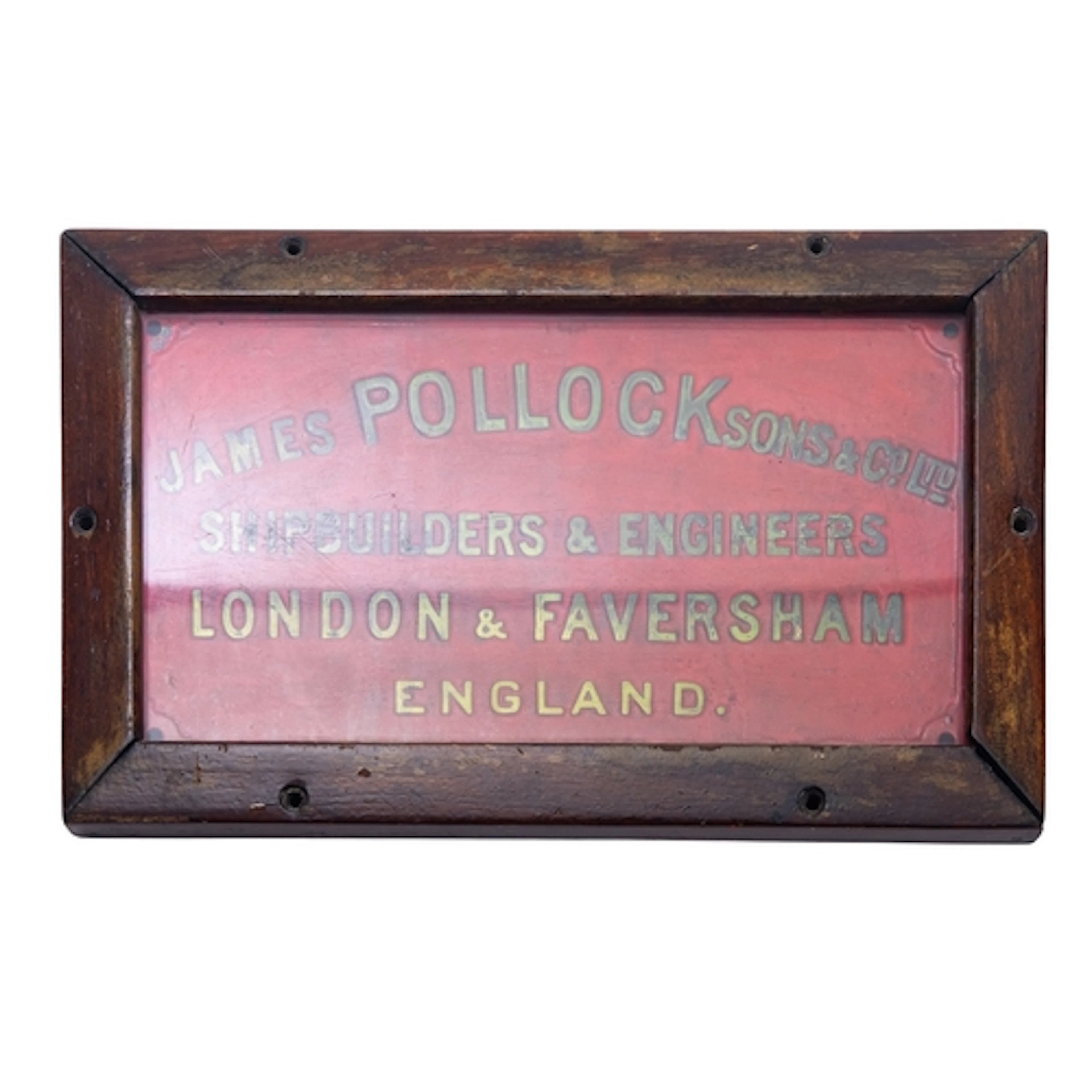 A bronze builder's plate for 'James Pollock Sons & Co. Ltd ...