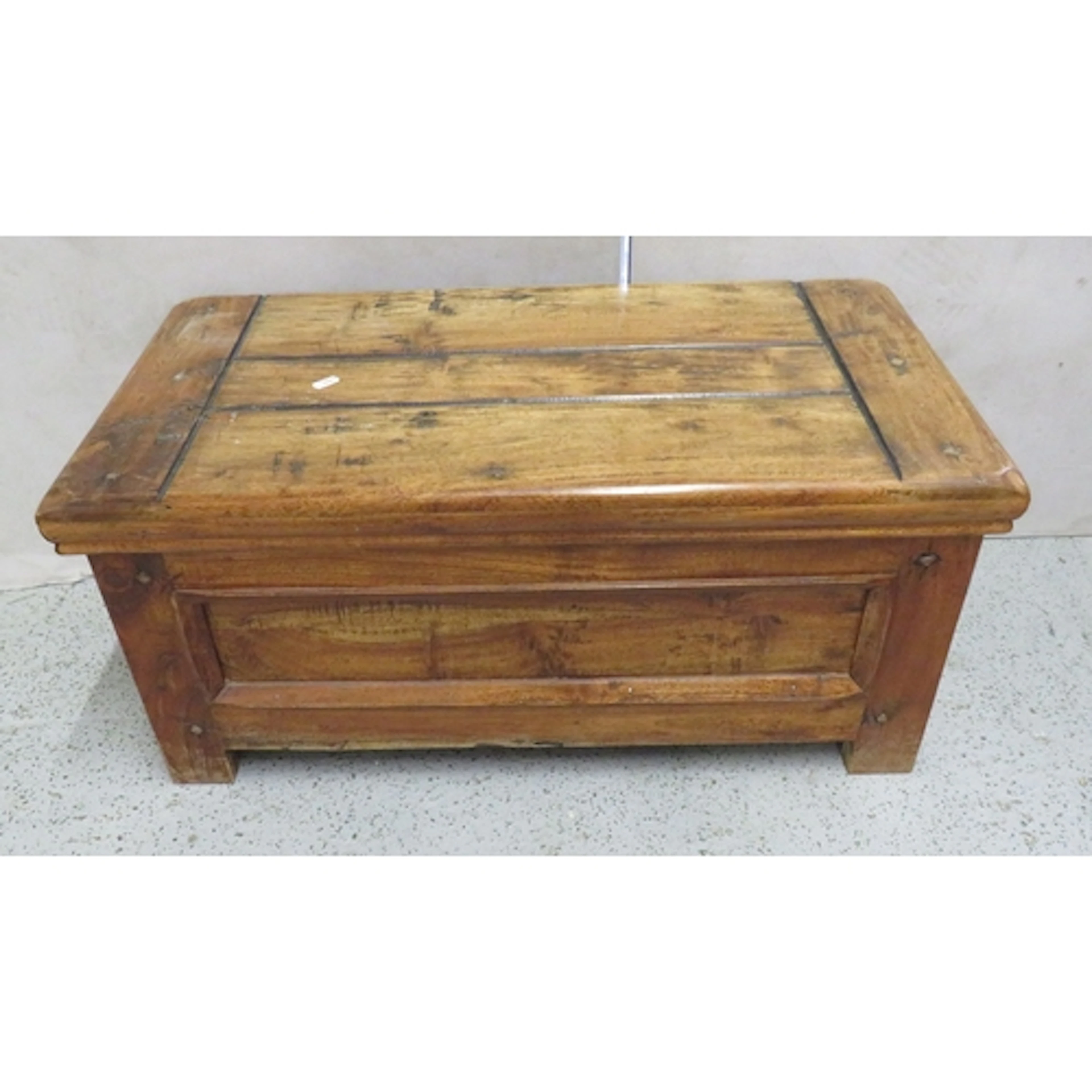 Indian Hardwood Storage Trunk with metal hinges, 36cm H x 79...