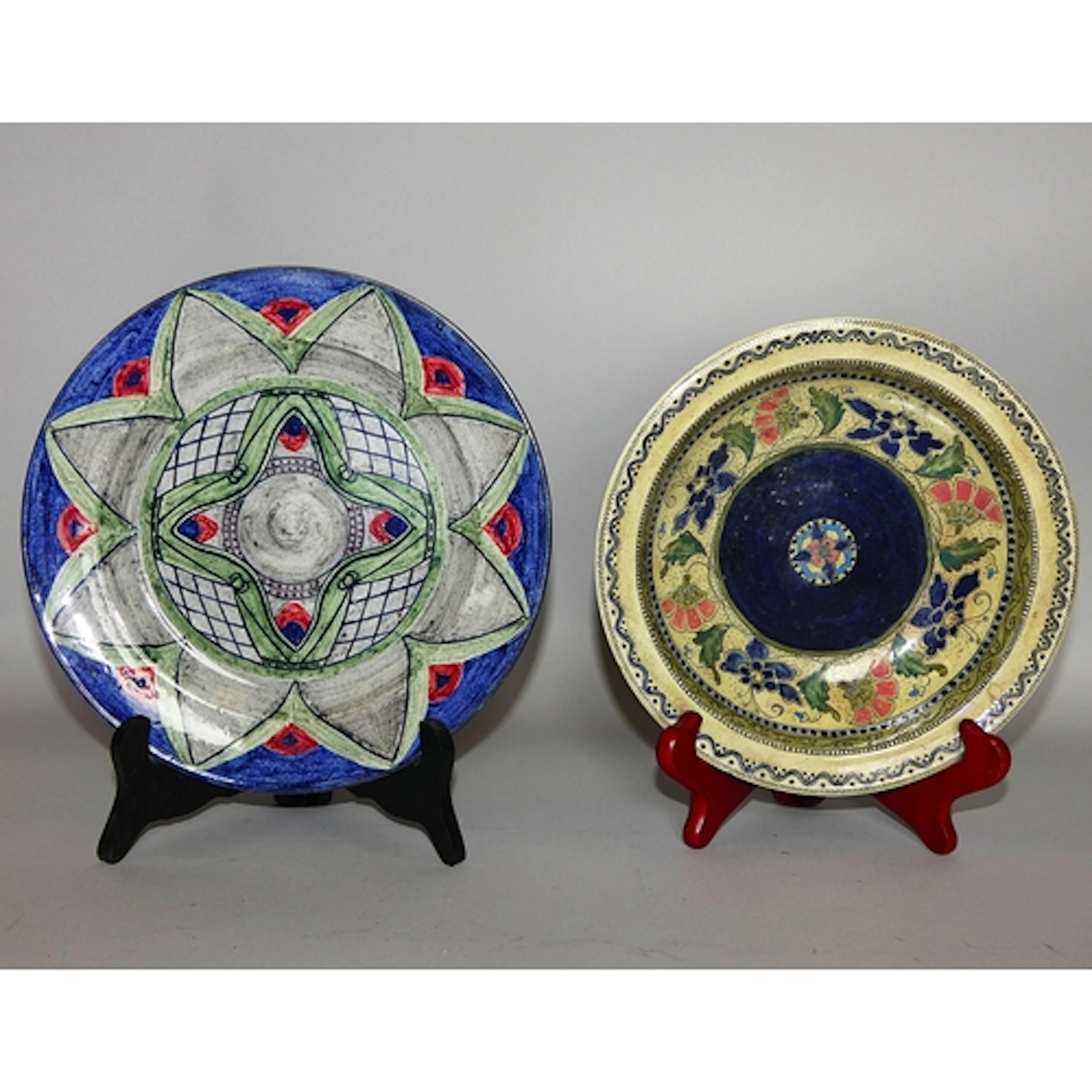 MARY W. BONE, SCOTTISH, Art Nouveau stylized under glazed po...