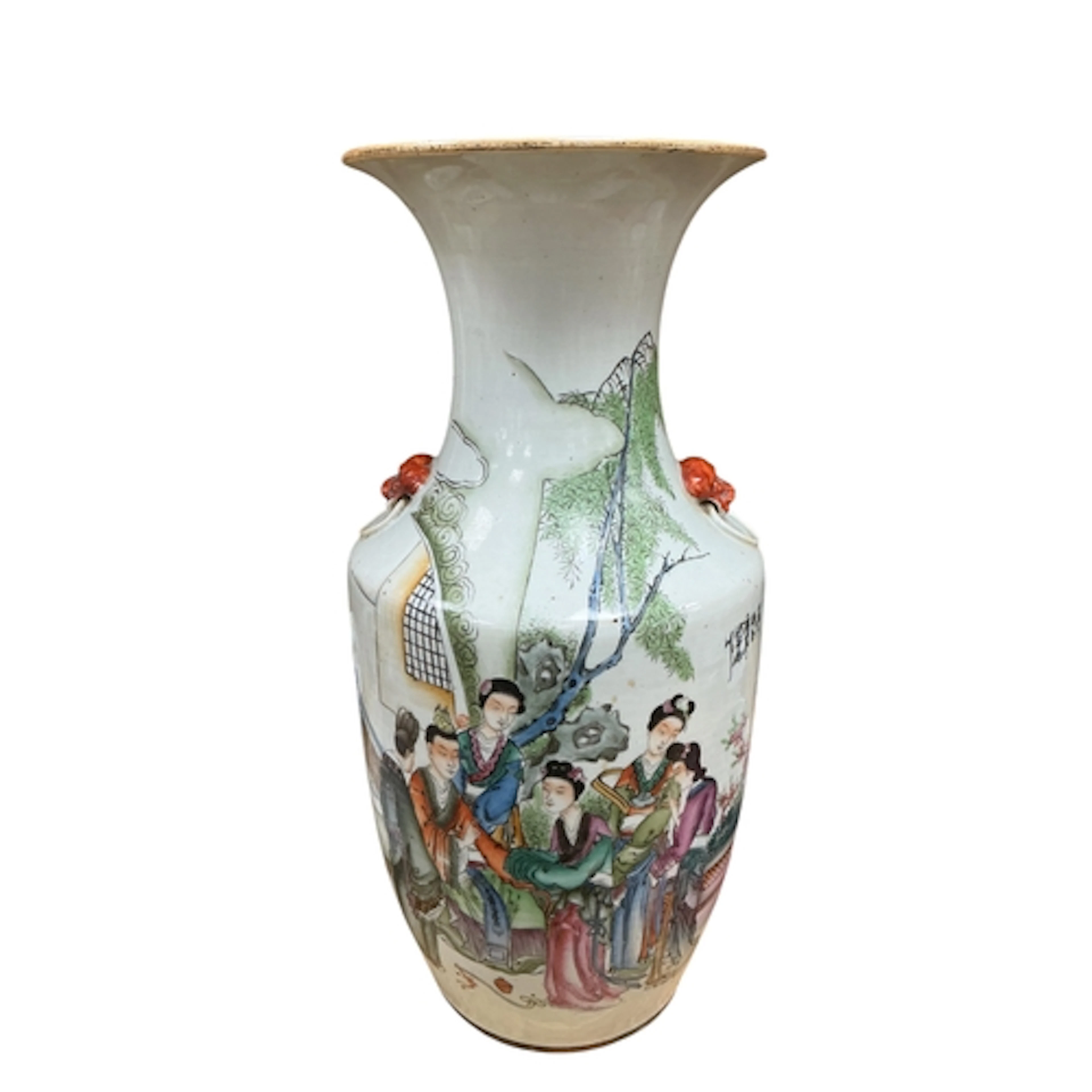 A Chinese porcelain baluster vase decorated with figures in ...