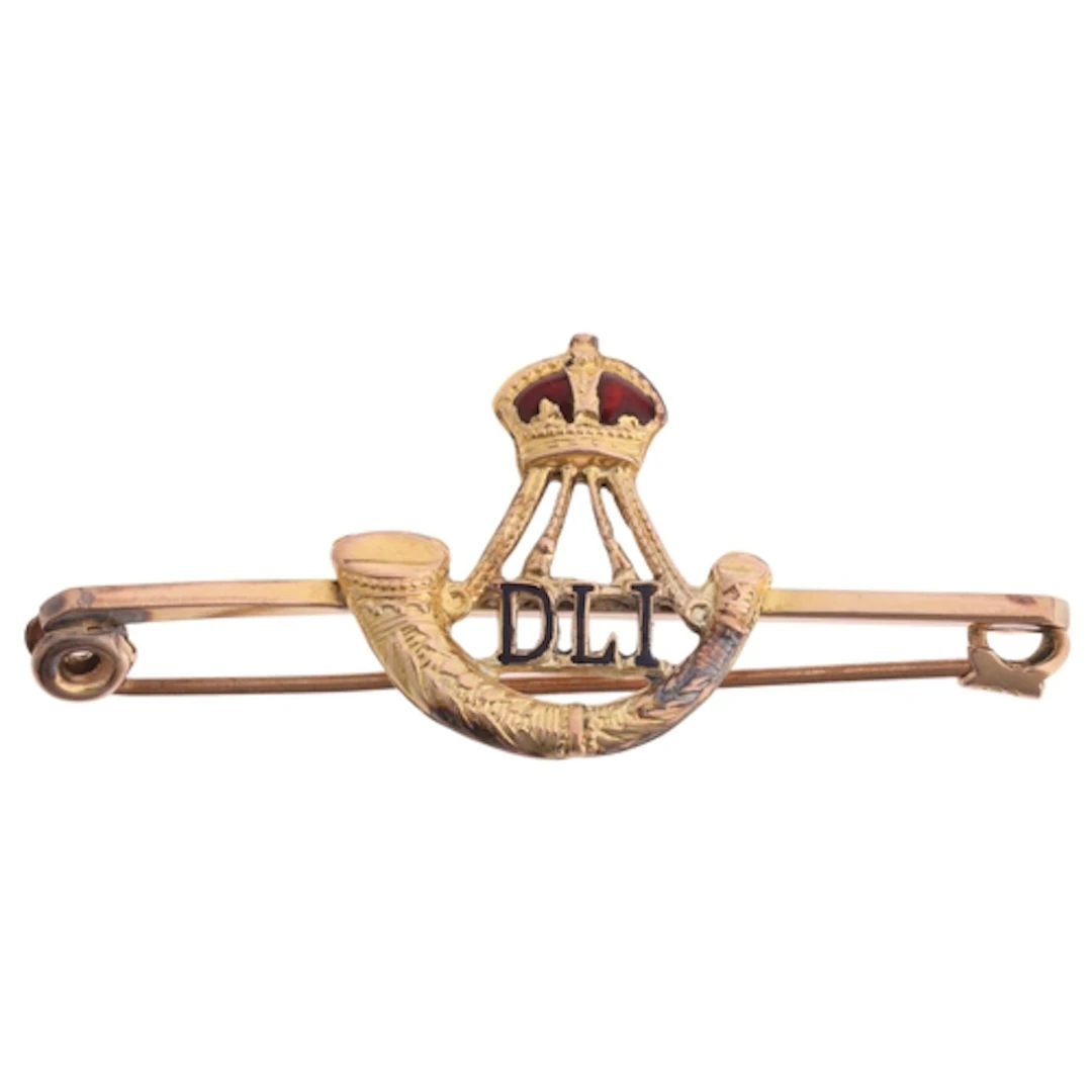 A First World War Period 9ct rose gold enamel Durham Light I...
