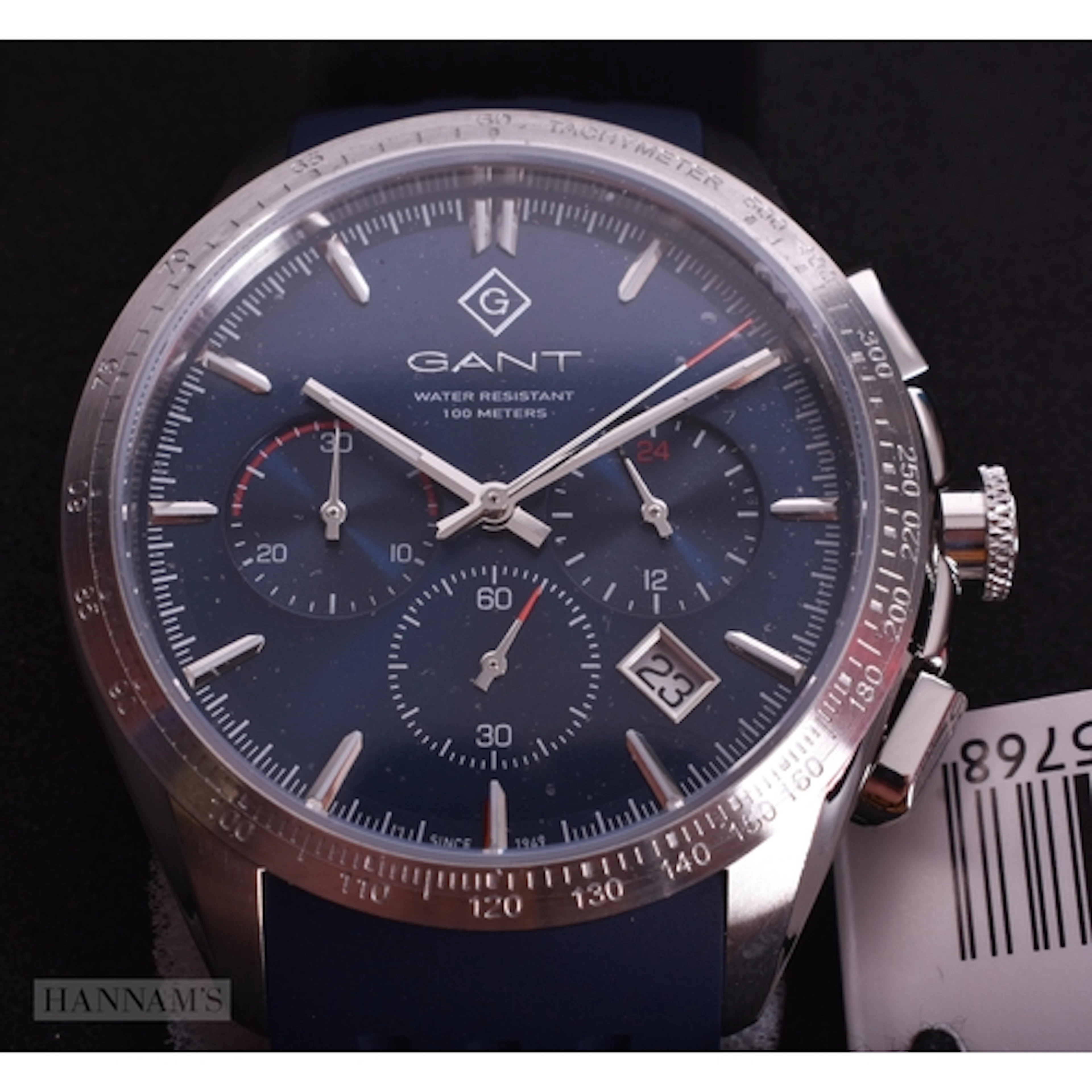 A Boxed Gant Middletown Watch with White Dial and Blue Rubbe...