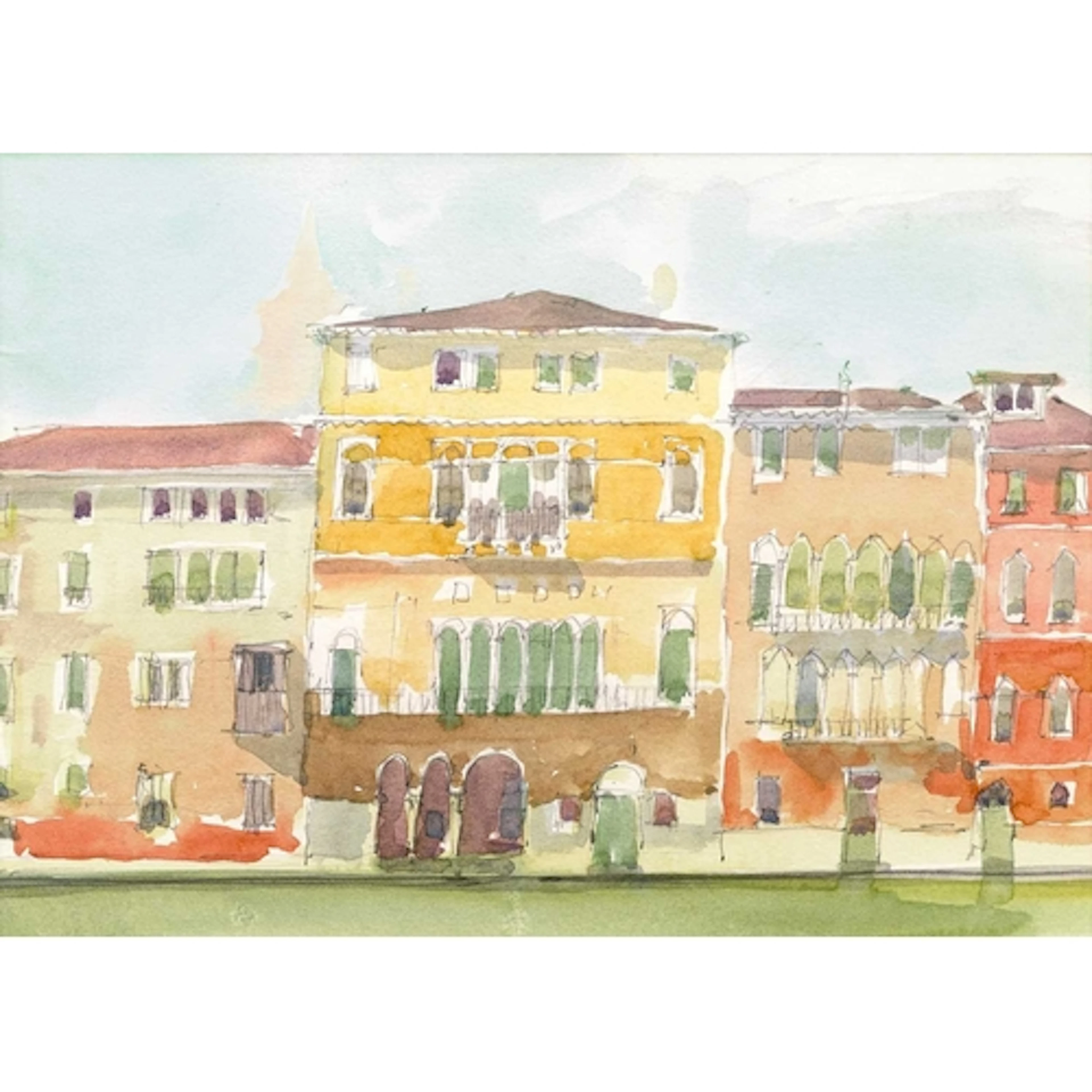 § John MILLER (1931-2002) Palazzo, Venice Gouache, stamp sig...