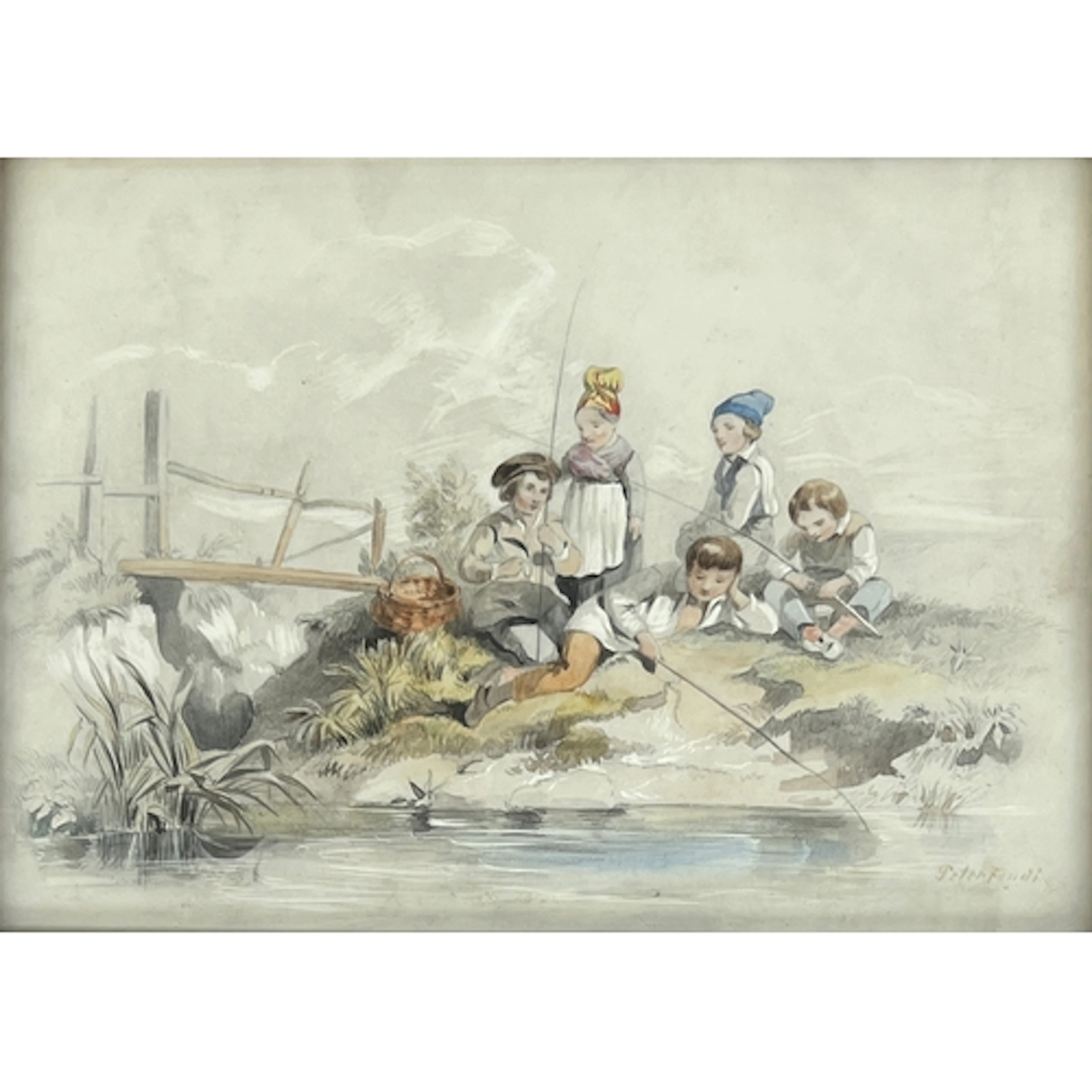 Manner of Peter Fendi (Austrian, 1796-1842), five children f...
