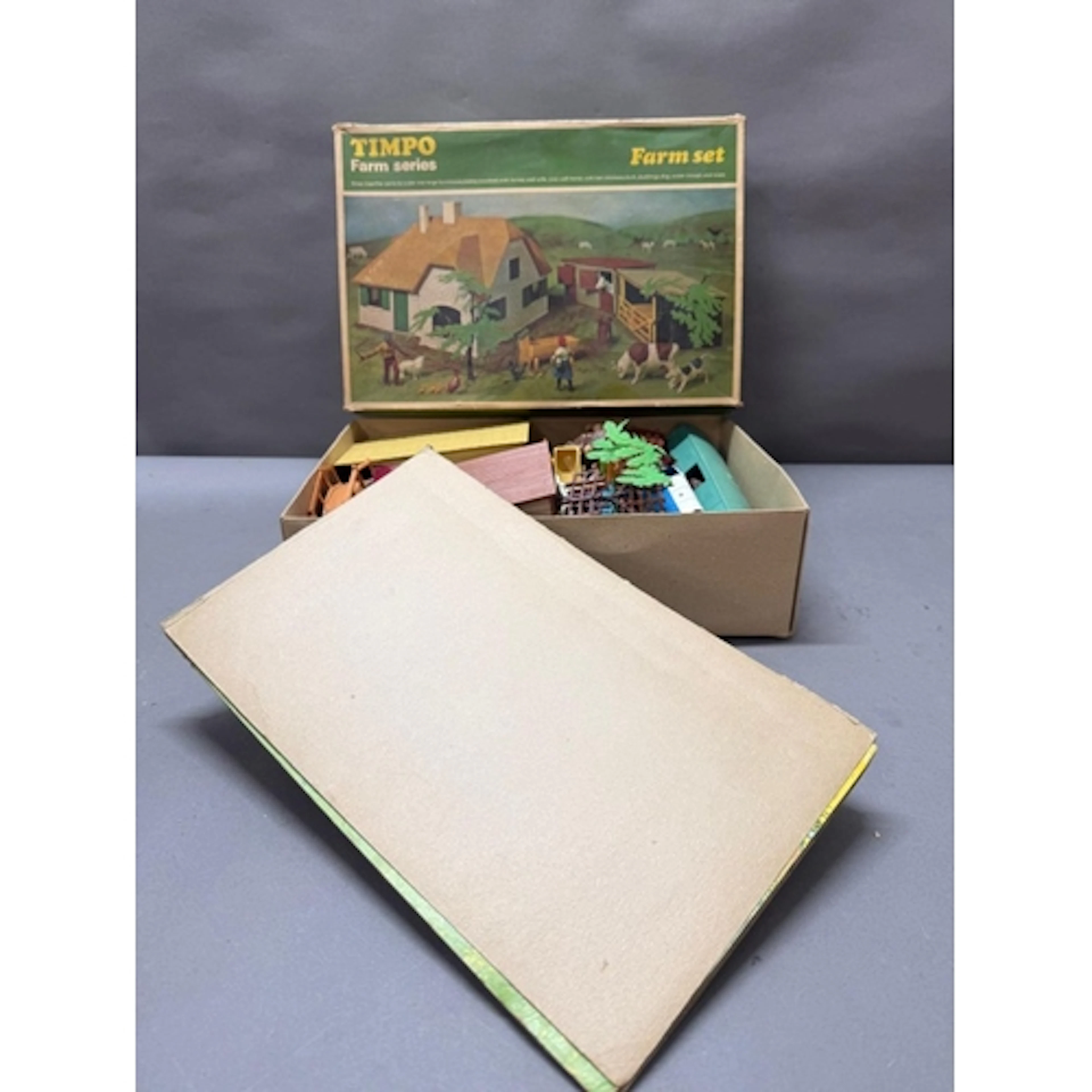 A boxed Timpo farm series farm set
