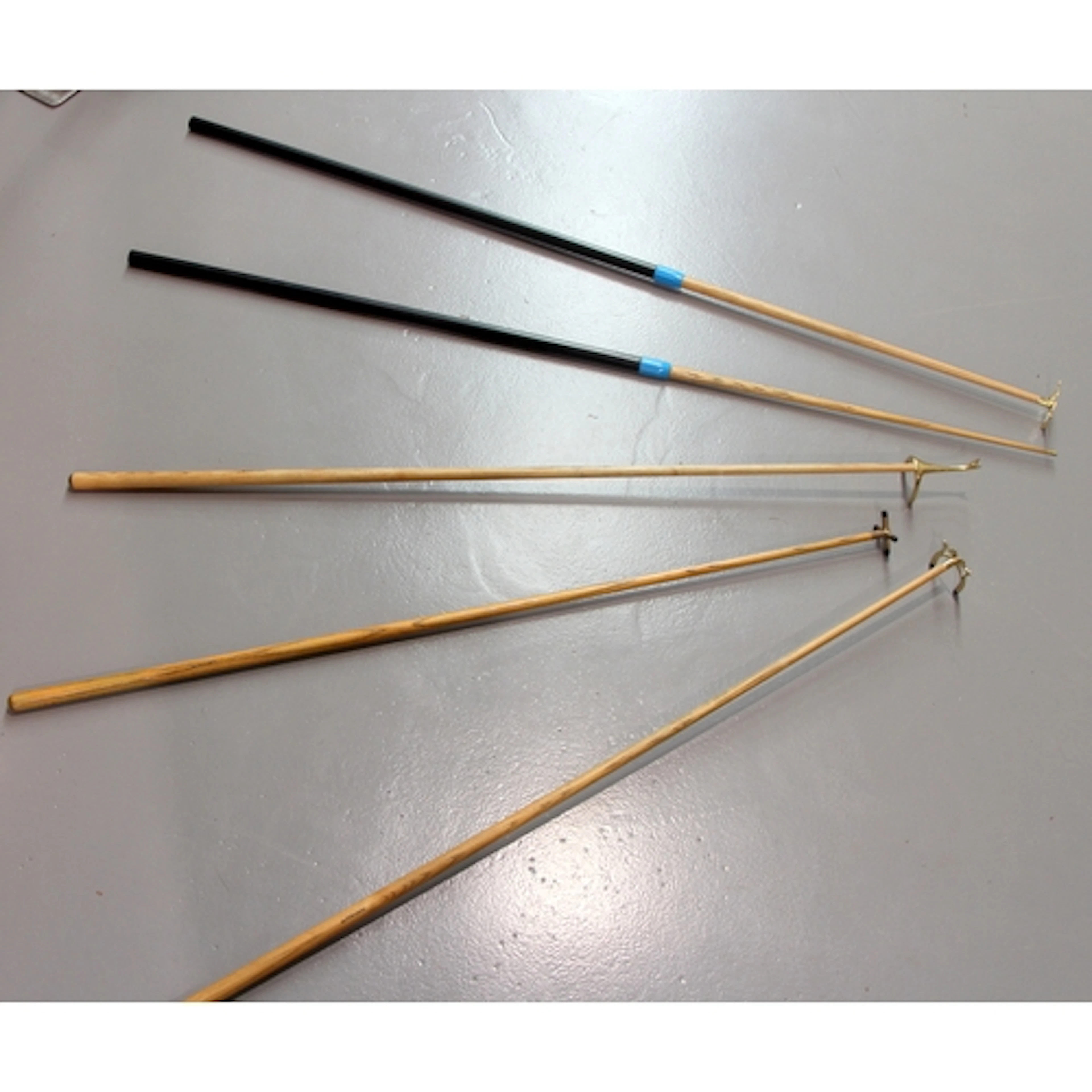 Vintage Snooker Accessories: A set of brass snooker bridge a...