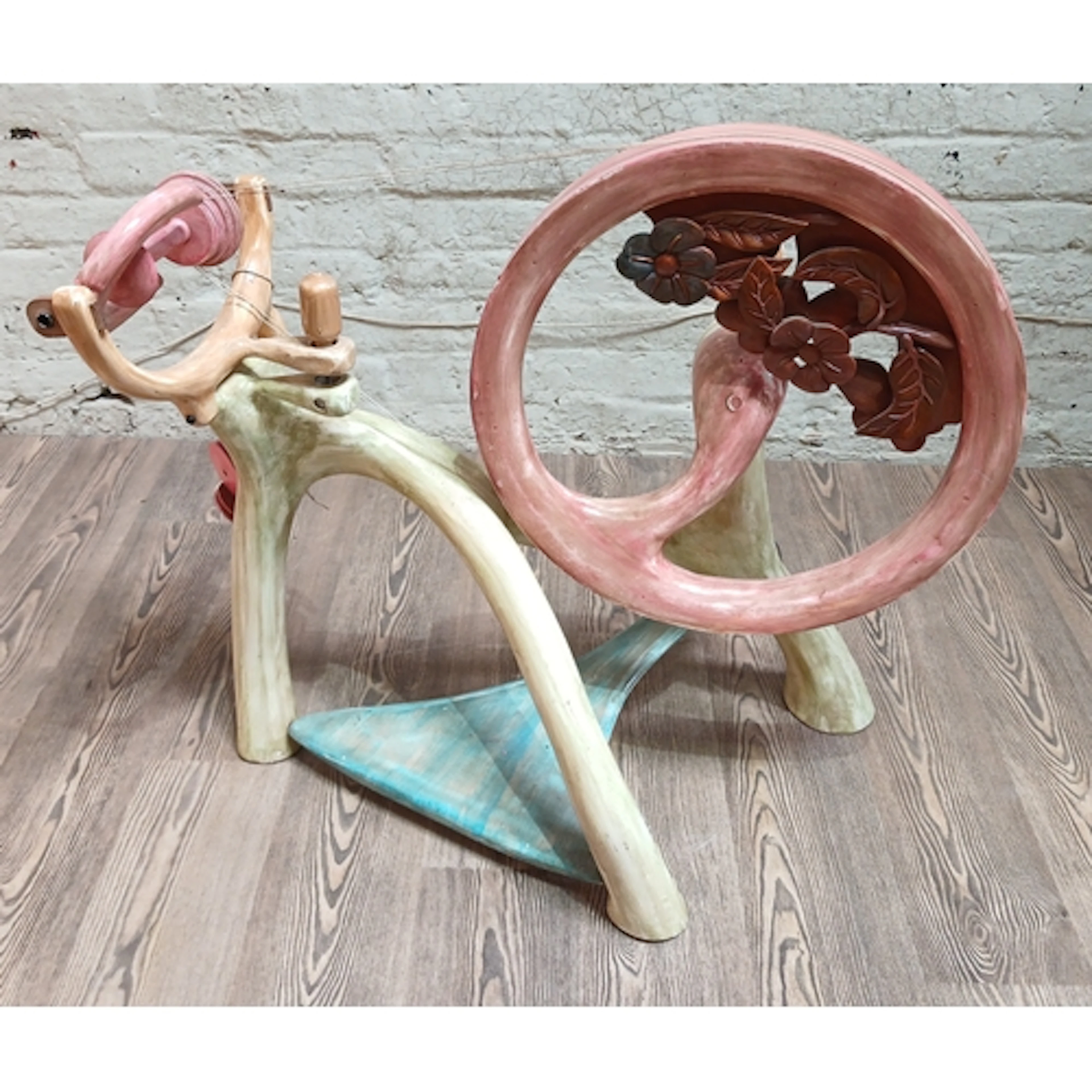 John Southworth Prescott (b1939), spinning wheel, polychrome...