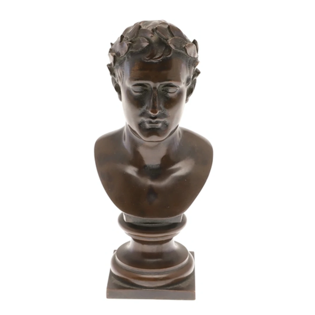 A 19TH CENTURY FRENCH CABINET BRONZE OF A ROMAN EMPEROR. pos...