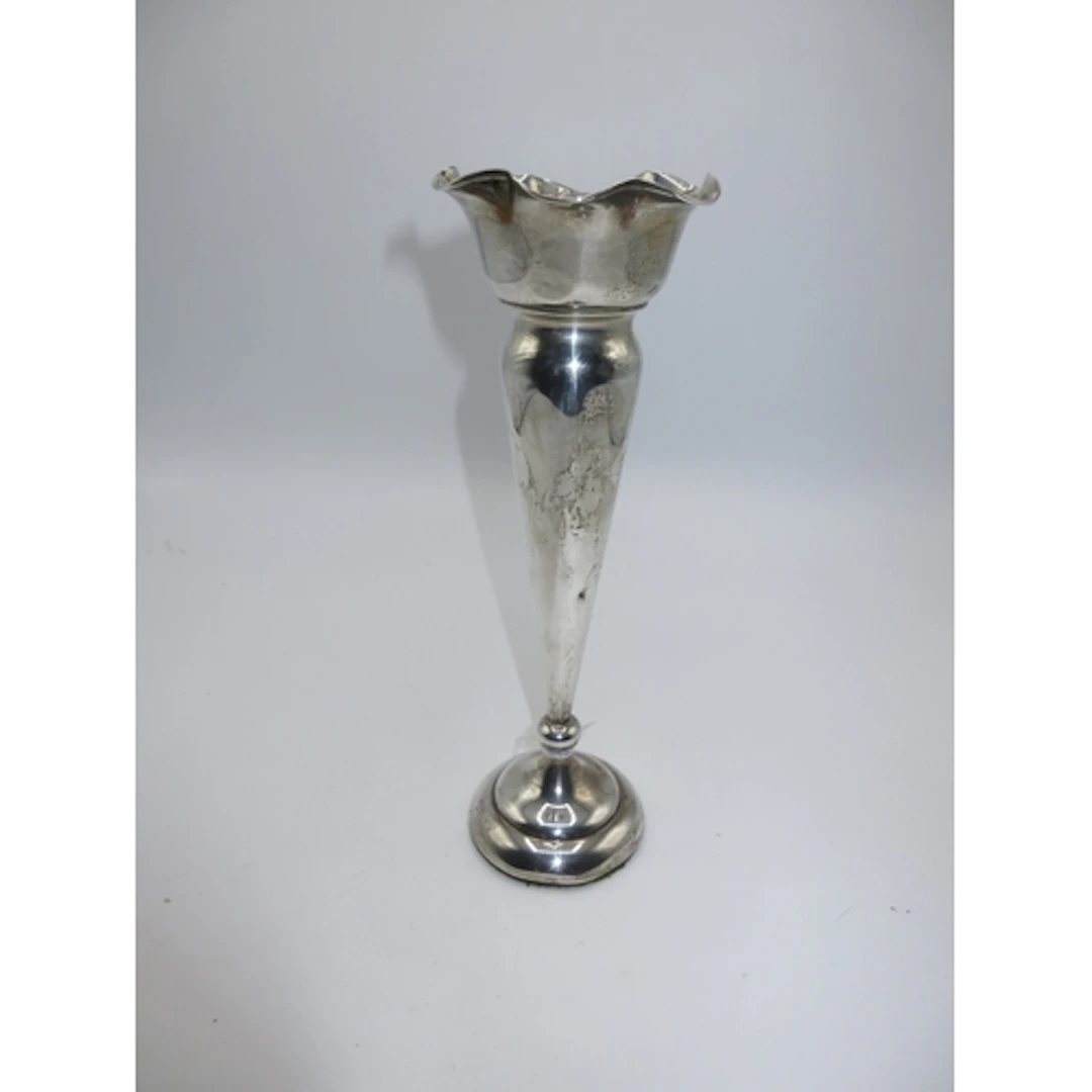 Silver Trumpet Shape Vase, Birmingham 1909, weighted base, 1...