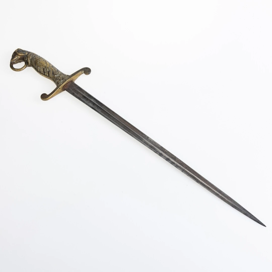 UNUSUAL DAGGER. Unusual dagger, 39cm double fullered straigh...