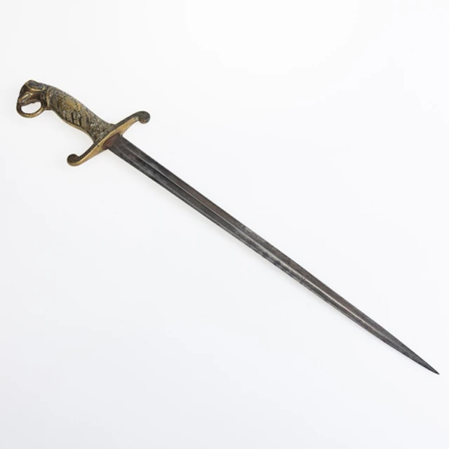 UNUSUAL DAGGER. Unusual dagger, 39cm double fullered straigh...