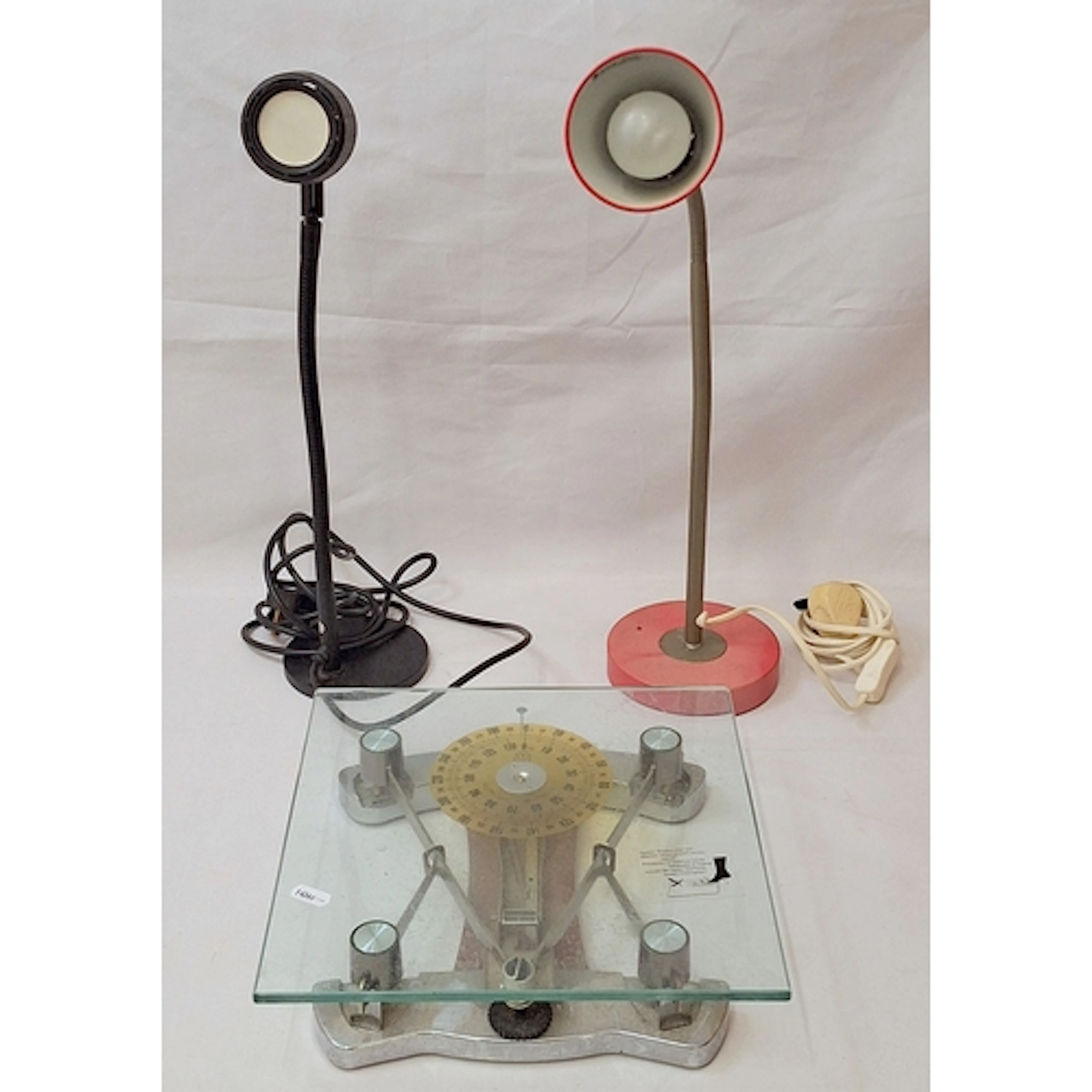 IKEA Red Gooseneck Anglepoise Lamp, set of bathroom weighing...