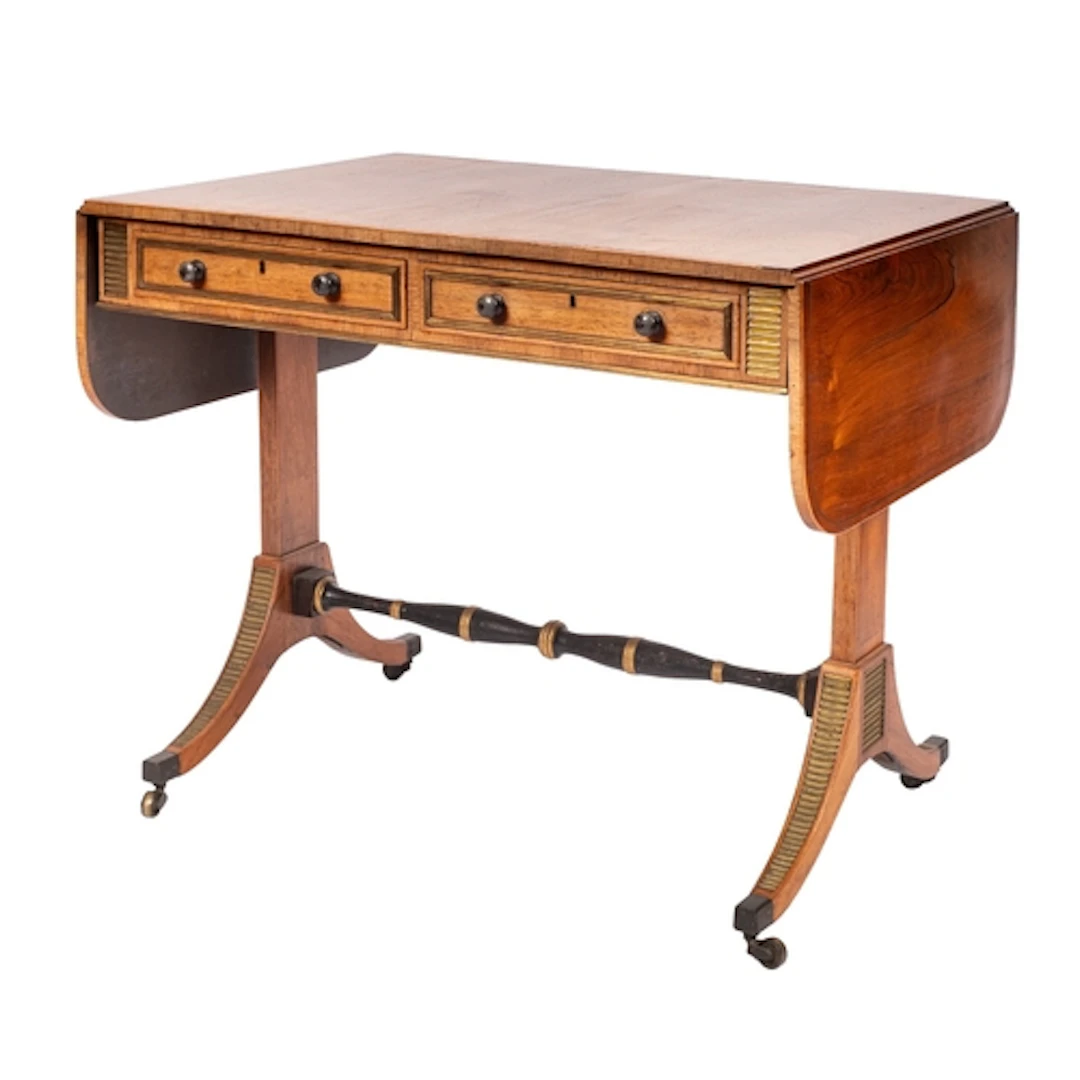 A Regency rosewood and gilt metal mounted sofa table, circa ...