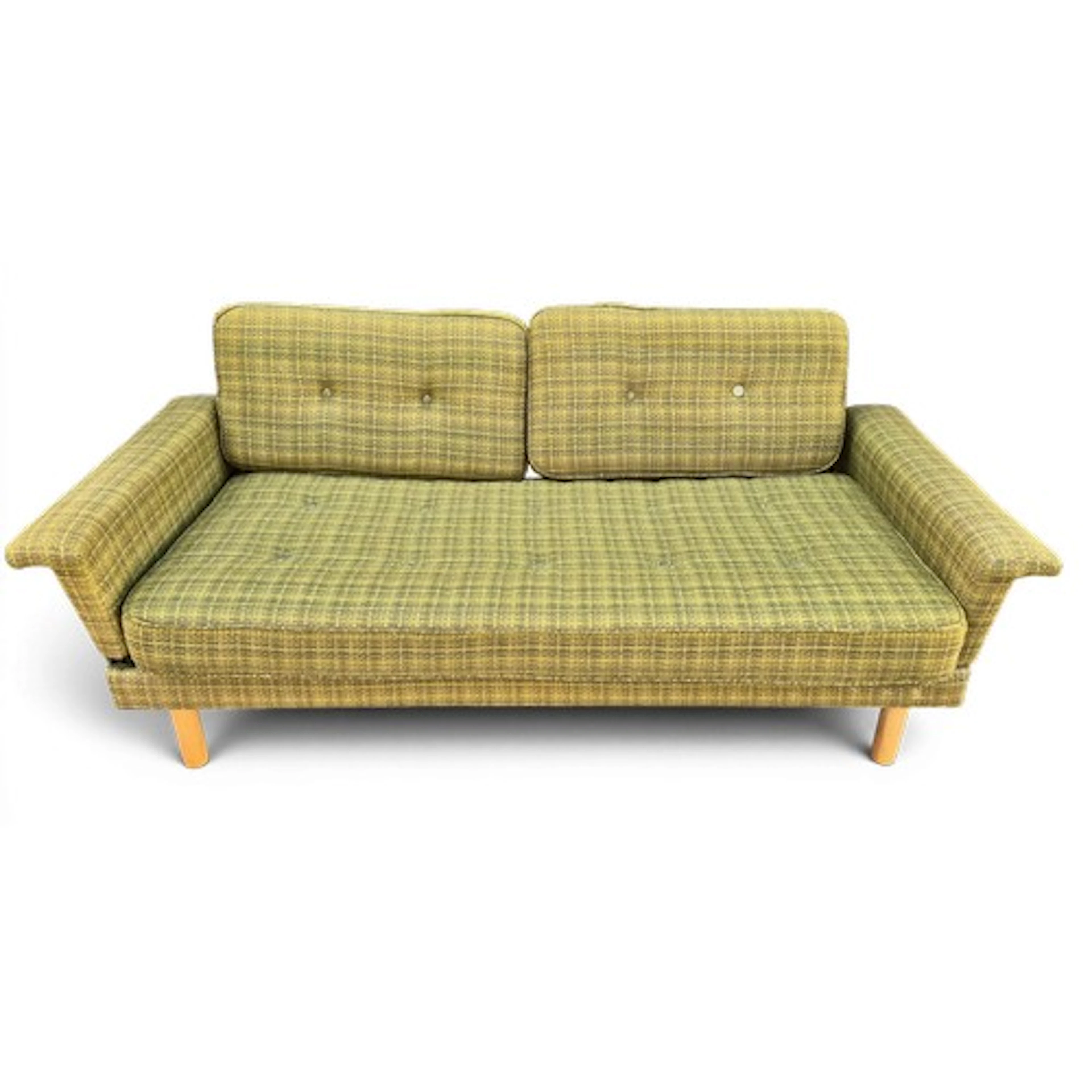 Mid 20thC sofa bed. 163cm l x 80cm d.